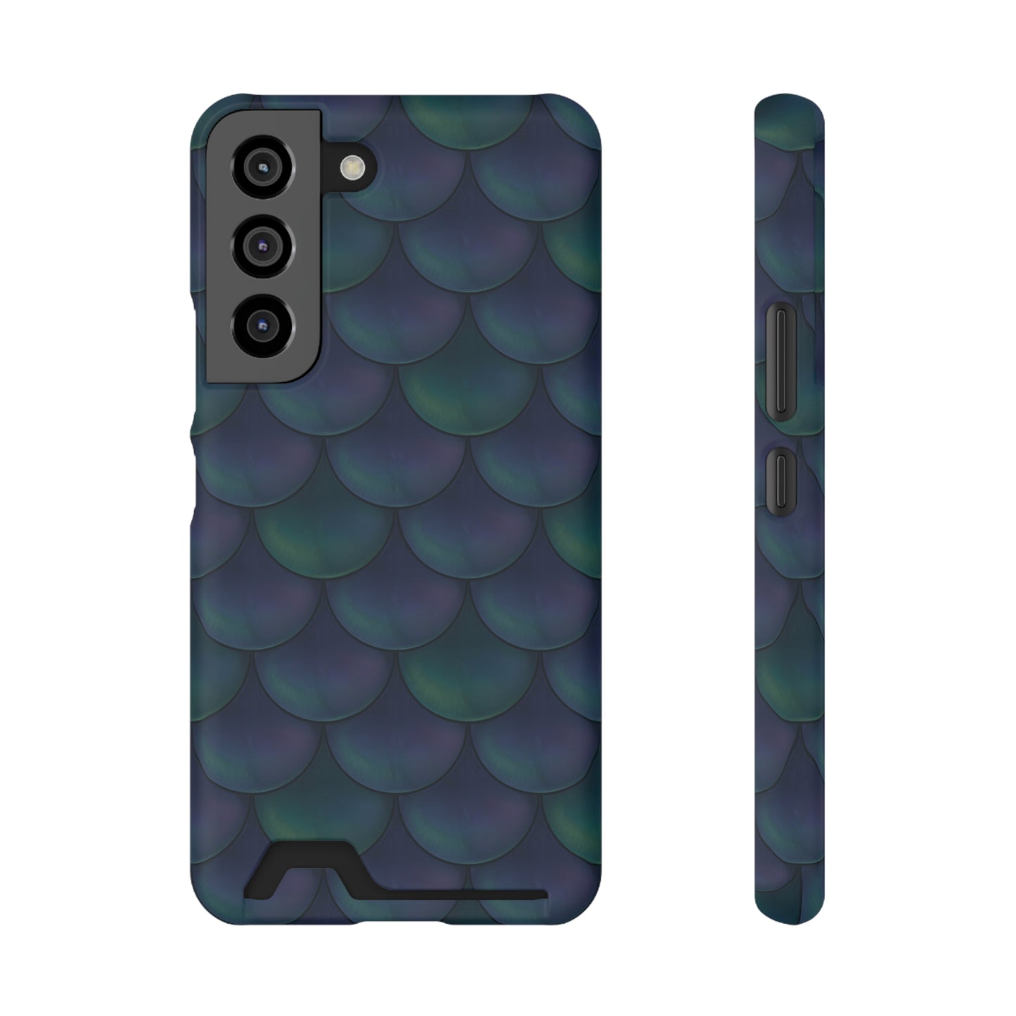 Blue Dragon Scale Phone Case With Card Holder