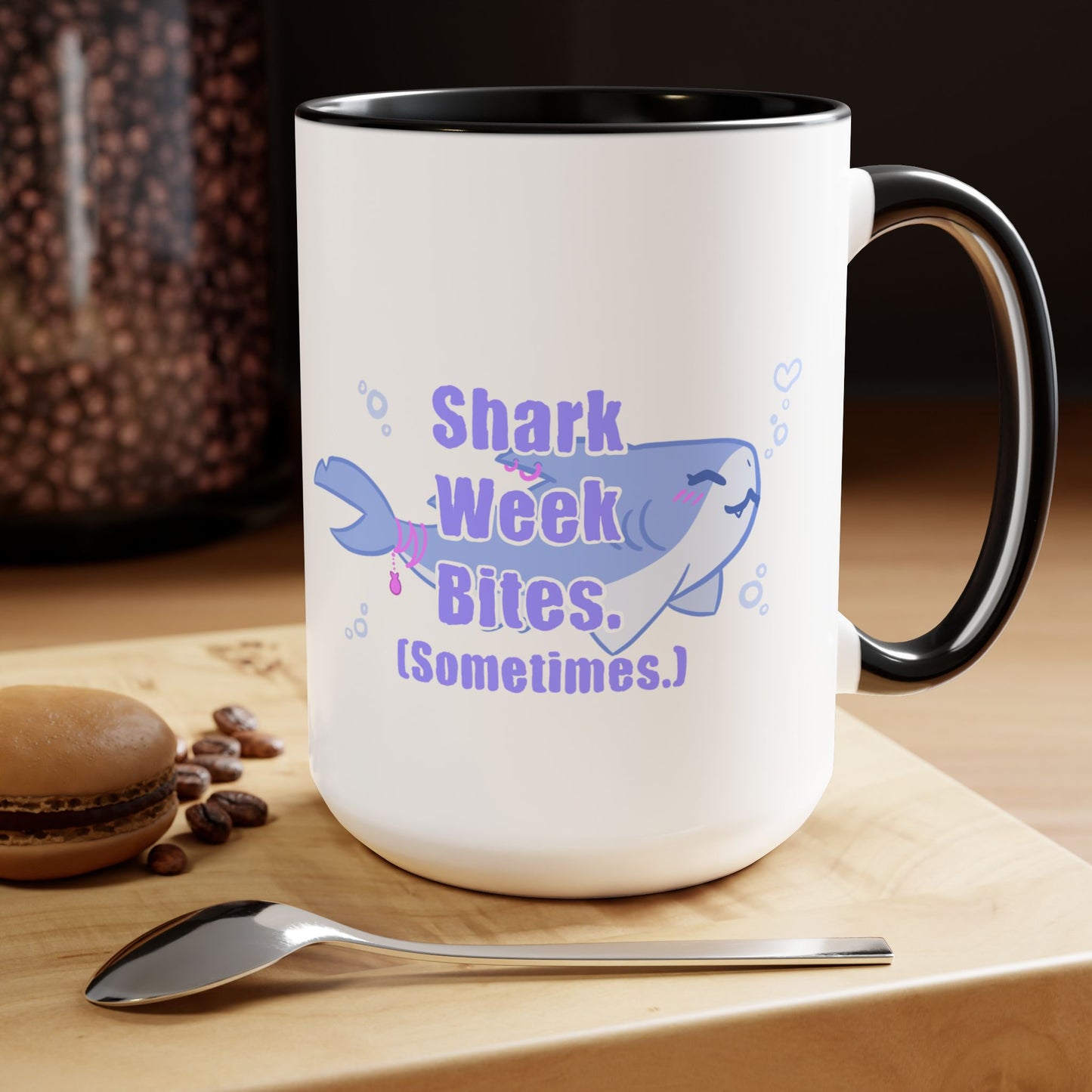 Shark Week Bites Two-Tone Coffee Mugs, 15oz