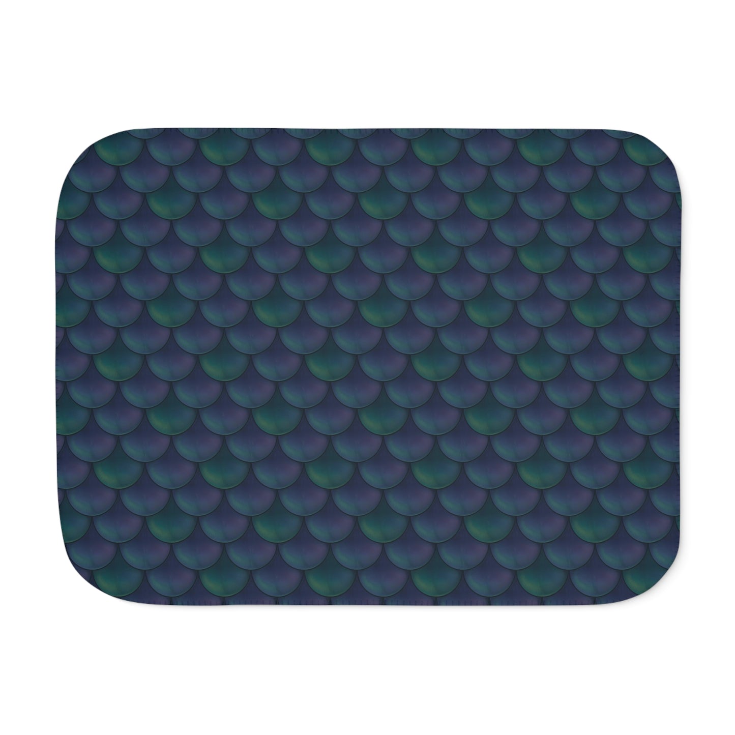 Teal Dragon Scales Sherpa Blanket