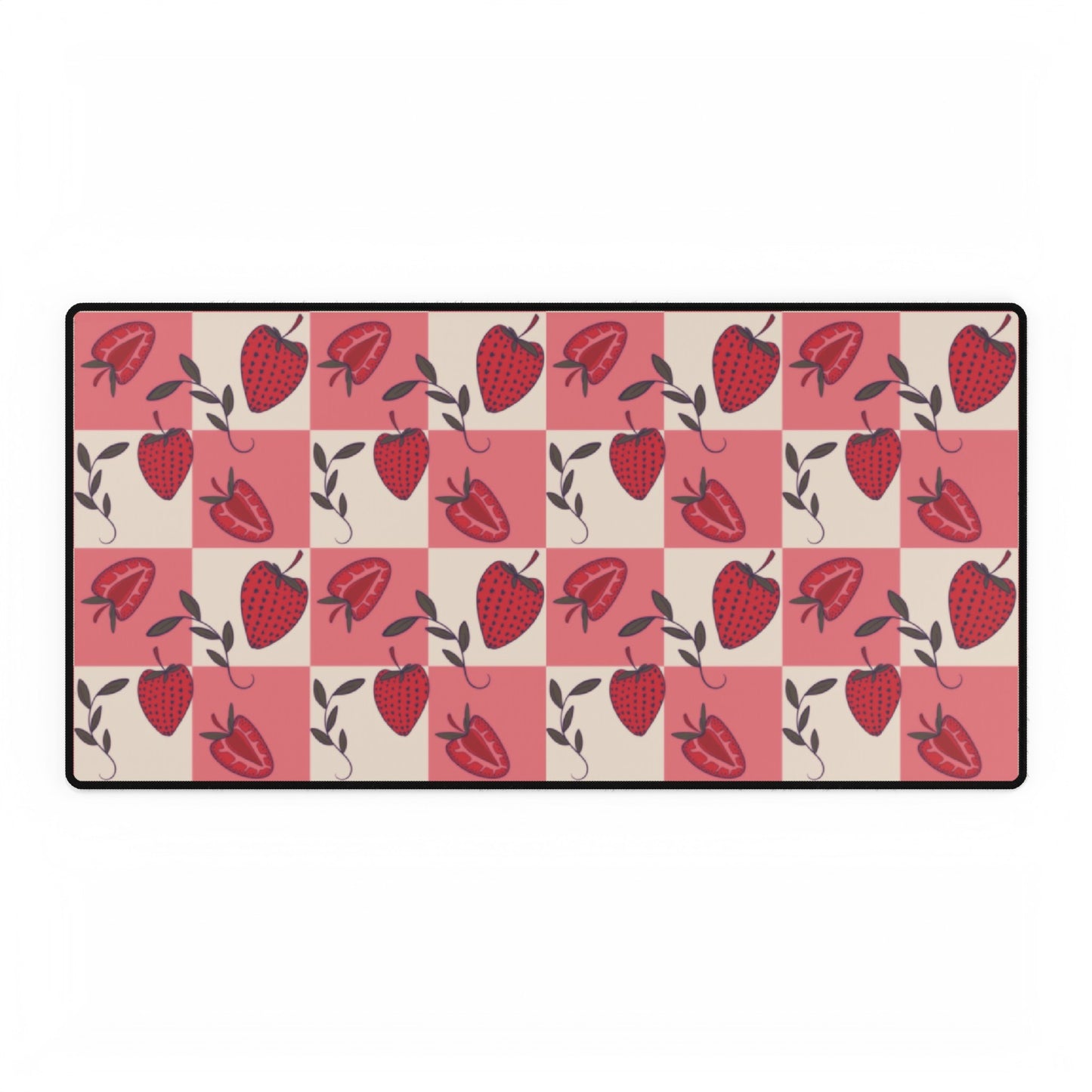 Strawberry Checkers Desk Mat