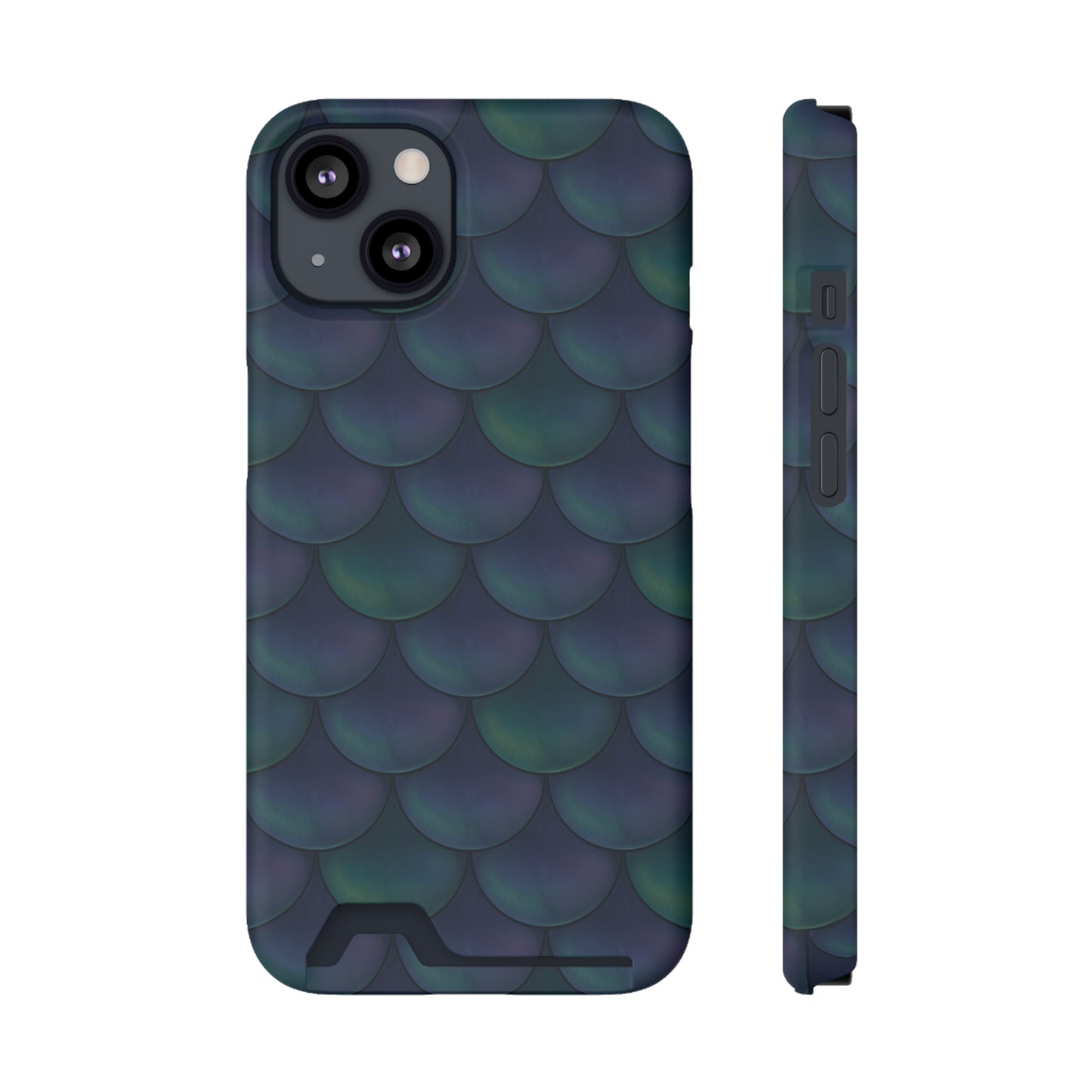 Blue Dragon Scale Phone Case With Card Holder