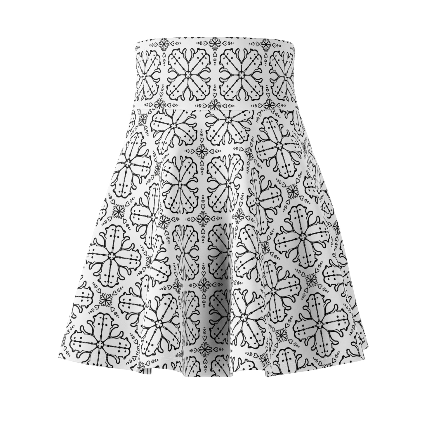 Cat Garden A-Line Stretchy Skater Skirt