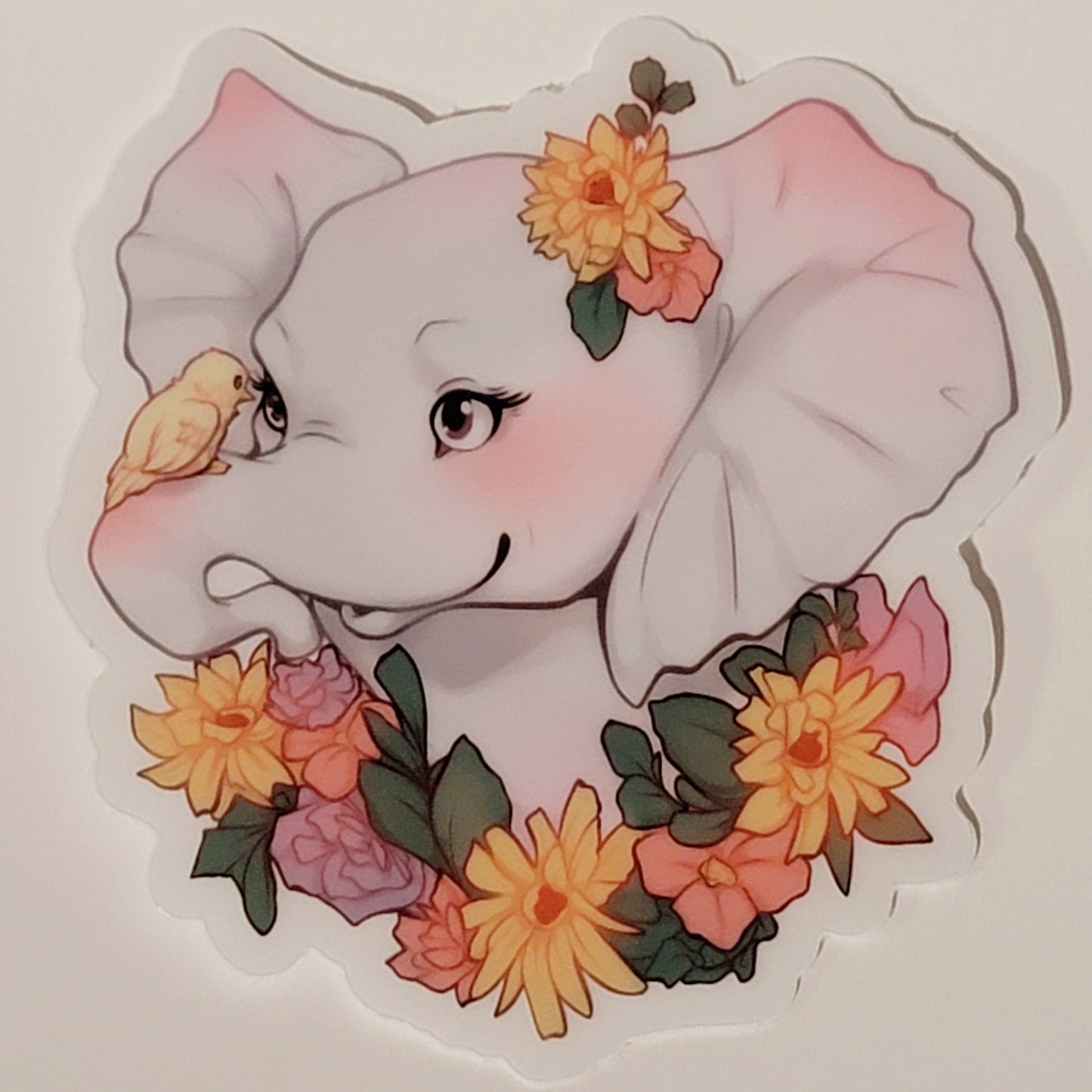 Floral Elephant Sticker