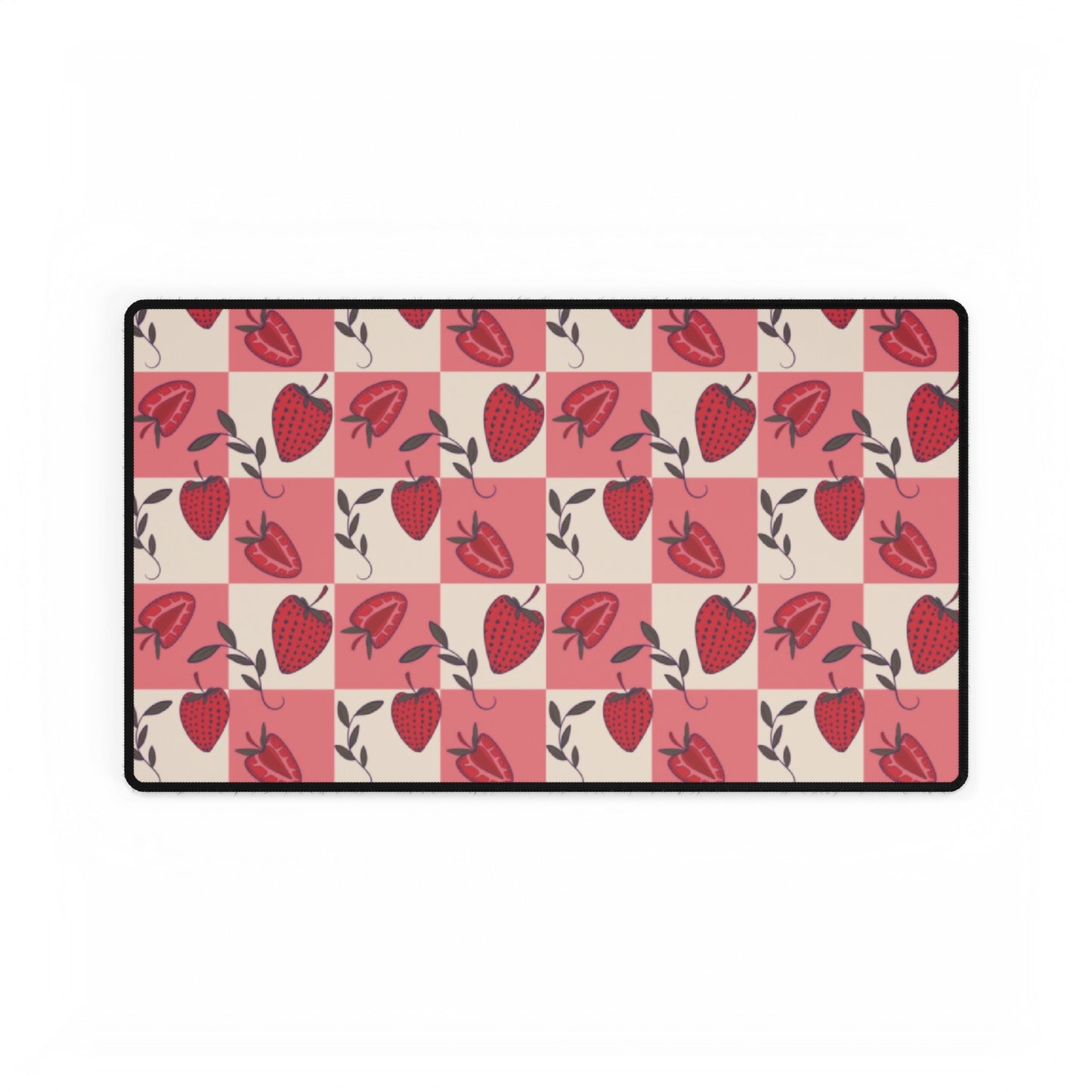 Strawberry Checkers Desk Mat