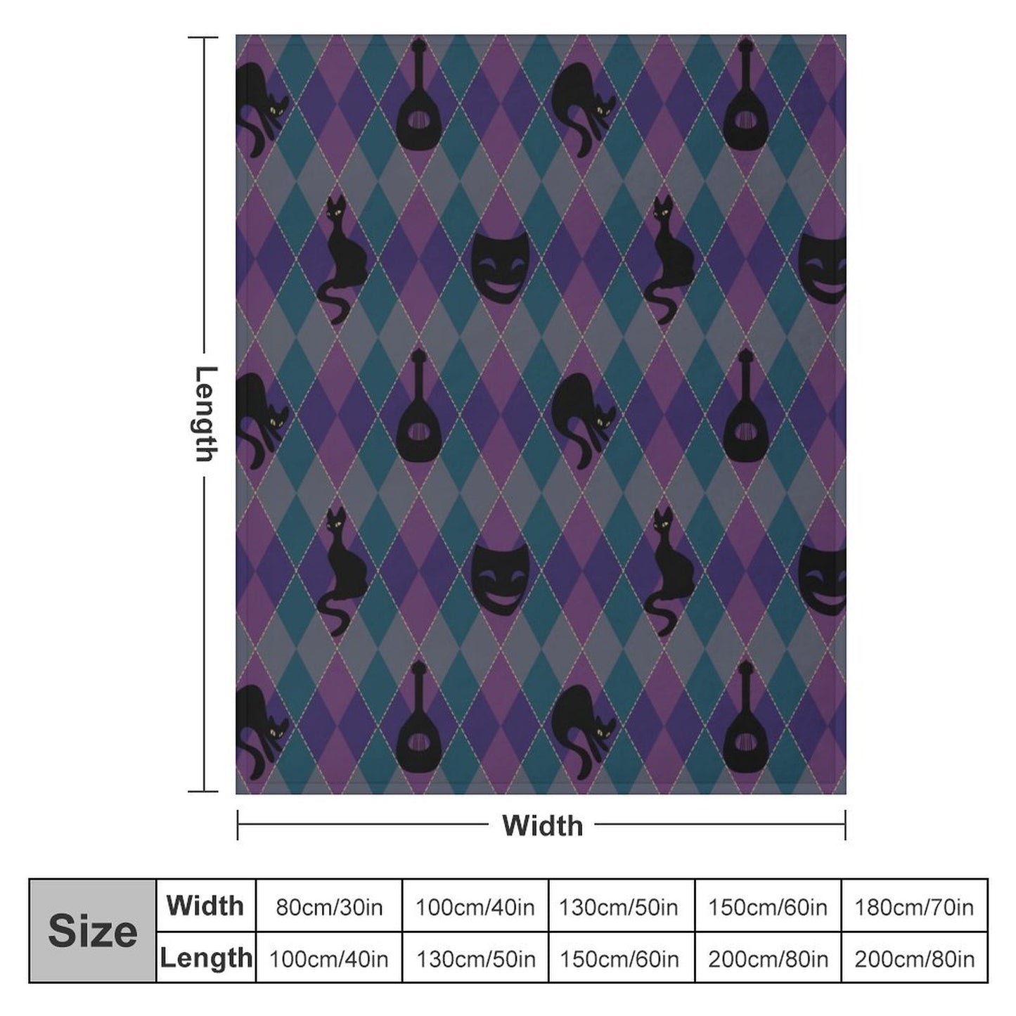 Catty Troubadour 280gsm Flannel Blanket-40"x50" (Dual-sided Printing)