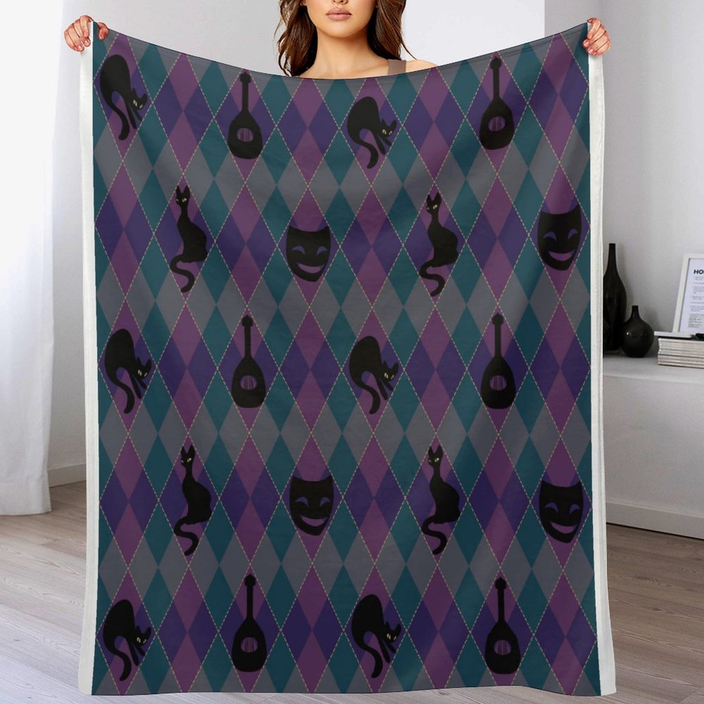 Catty Troubadour 280gsm Flannel Blanket-40"x50" (Dual-sided Printing)