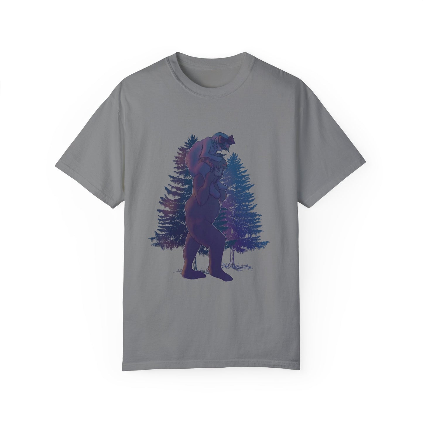 Colored Sasquatch Dad and Daughter Uni Garment-Dyed T-shirt Gift for Fathers