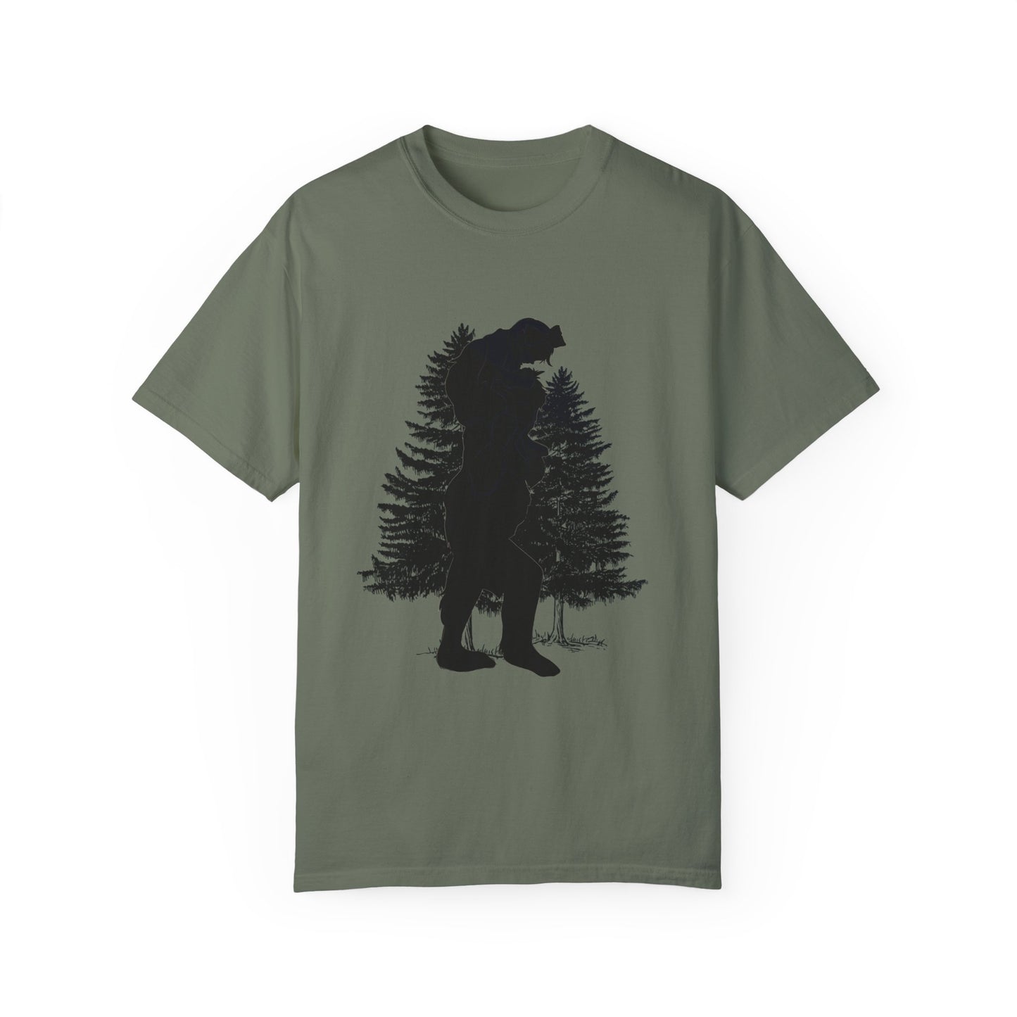 Sasquatch Dad Silhouette Simple Uni Garment-Dyed T-shirt Gift for Fathers