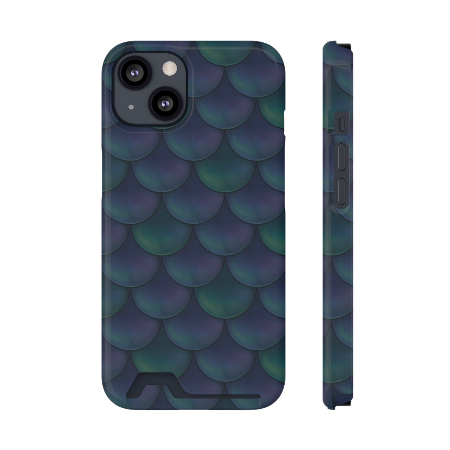 Blue Dragon Scale Phone Case With Card Holder