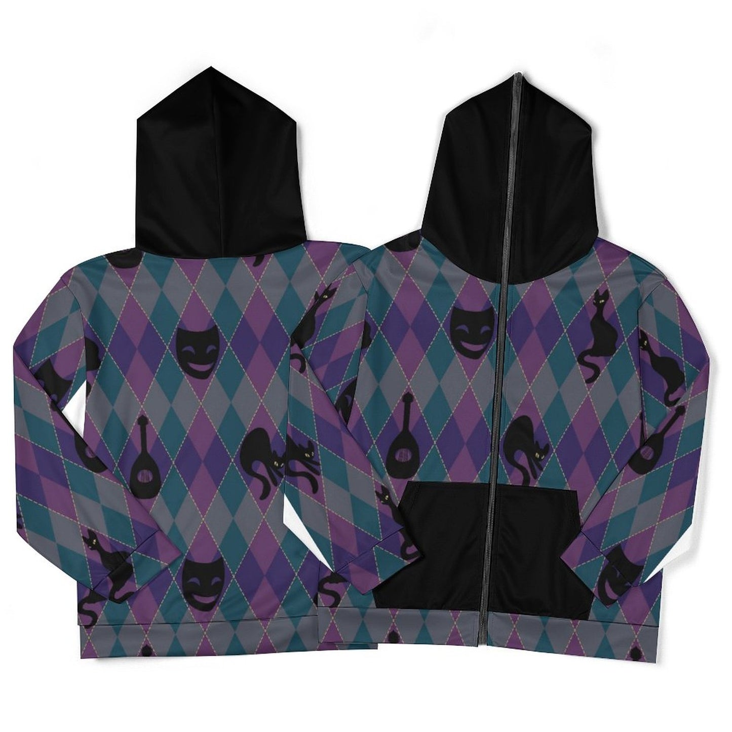 Catty Troubadour 230gsm Custom Zip up Hoodie WY14 (All-Over Printing)