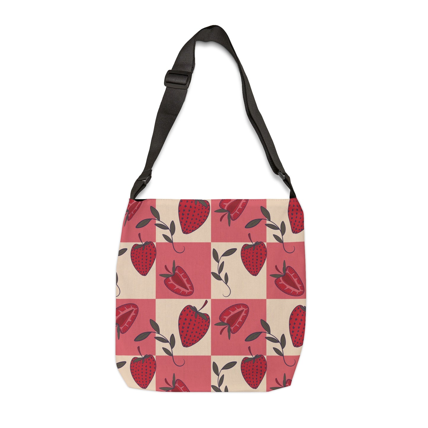 Strawberry Checkers Adjustable Tote Bag
