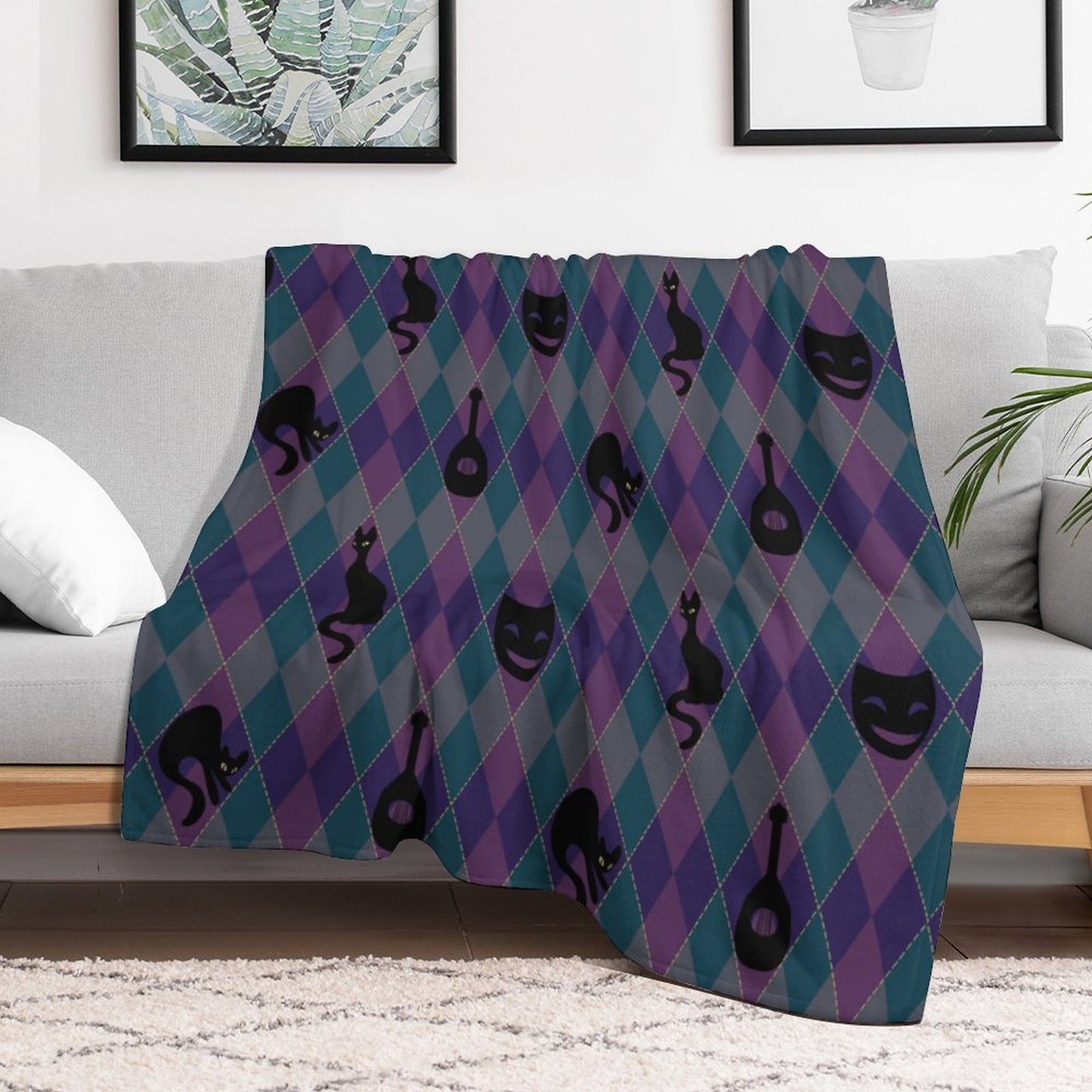 Catty Troubadour 250gsm Flannel Throw Blanket-60"x80"