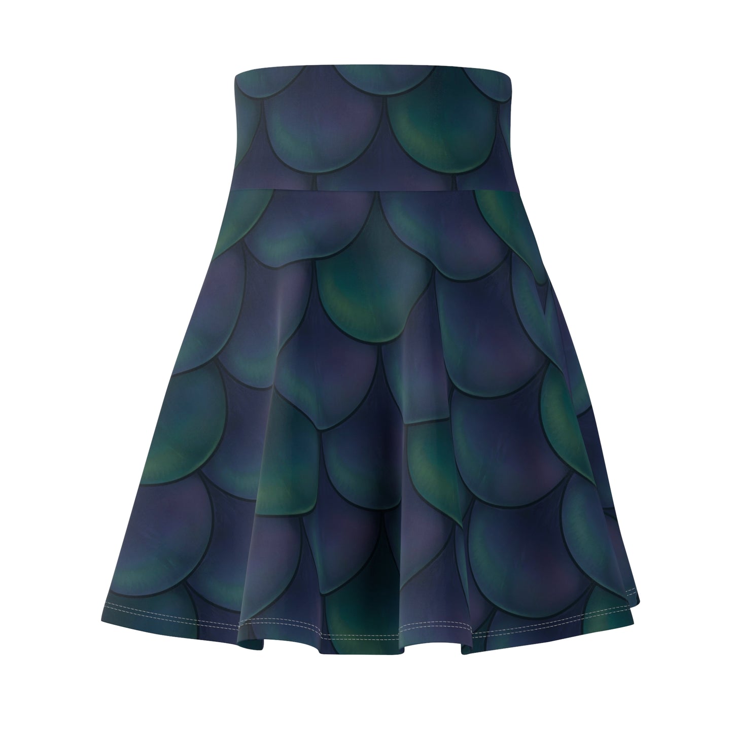 Green Dragon Scale A-Line Stretchy Skater Skirt