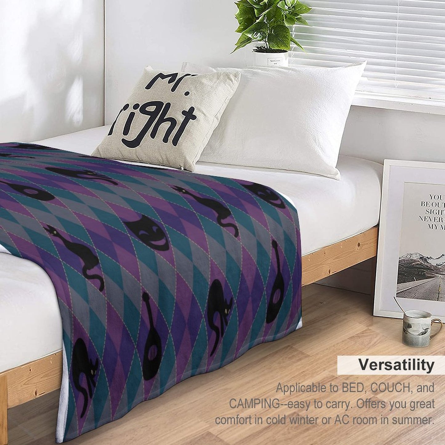 Catty Troubadour 280gsm Flannel Blanket-50"x60" (Dual-sided Printing)