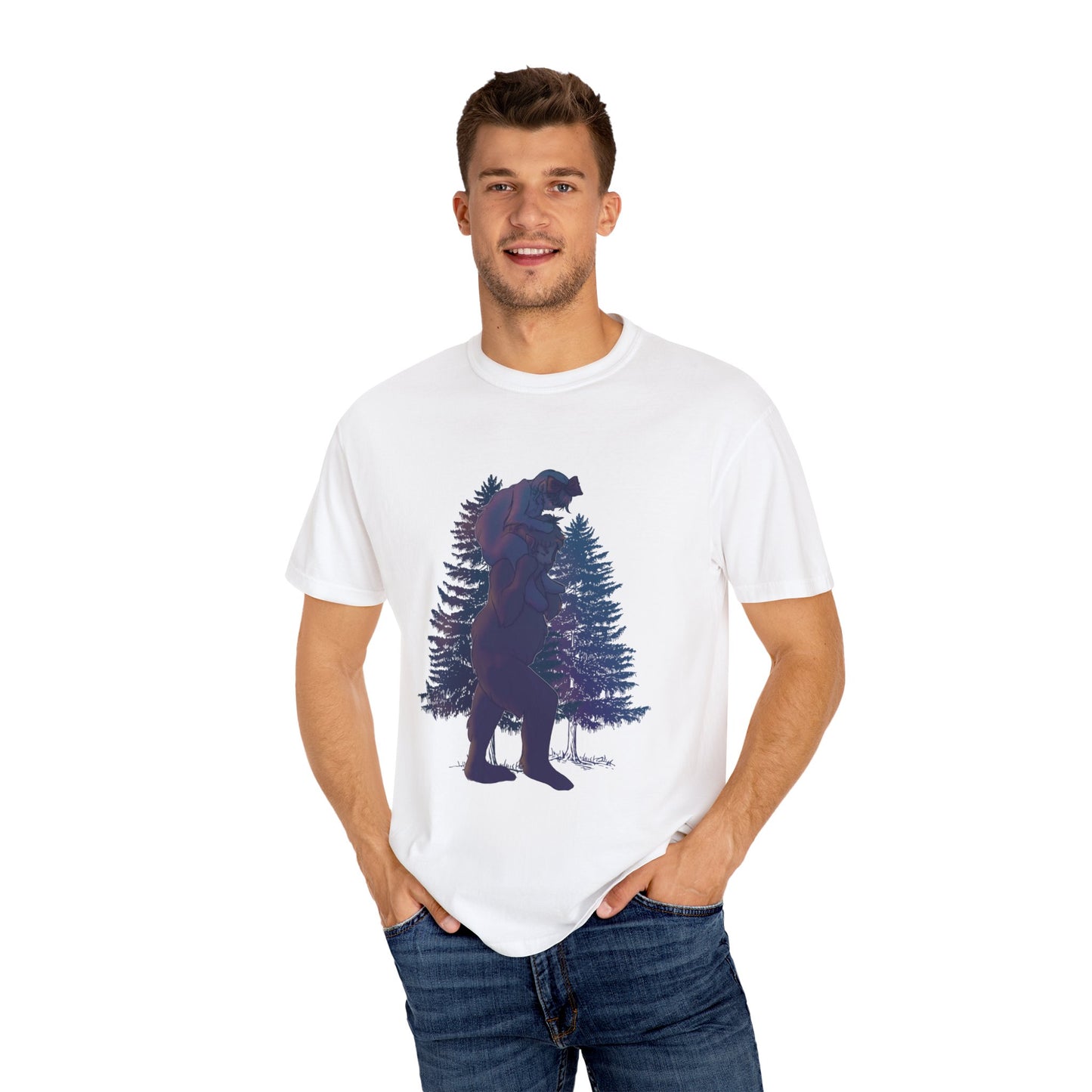 Colored Sasquatch Dad and Daughter Uni Garment-Dyed T-shirt Gift for Fathers