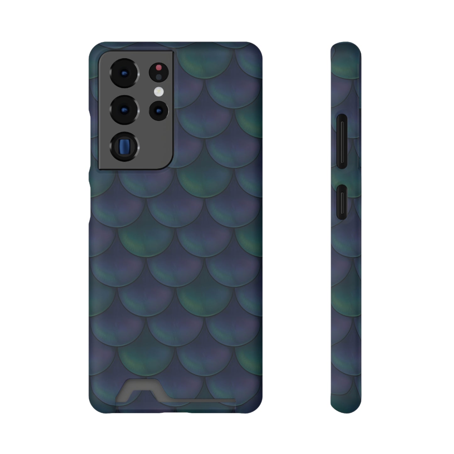 Blue Dragon Scale Phone Case With Card Holder
