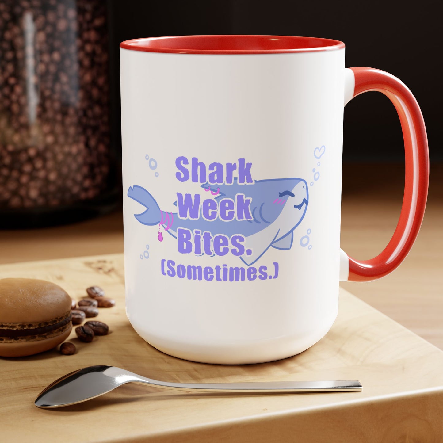 Shark Week Bites Two-Tone Coffee Mugs, 15oz