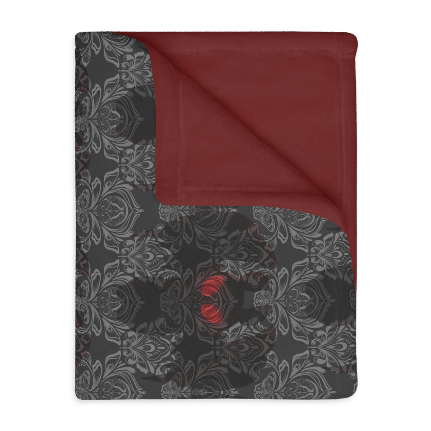 Mothman with Solid Red Velveteen Microfiber Blanket