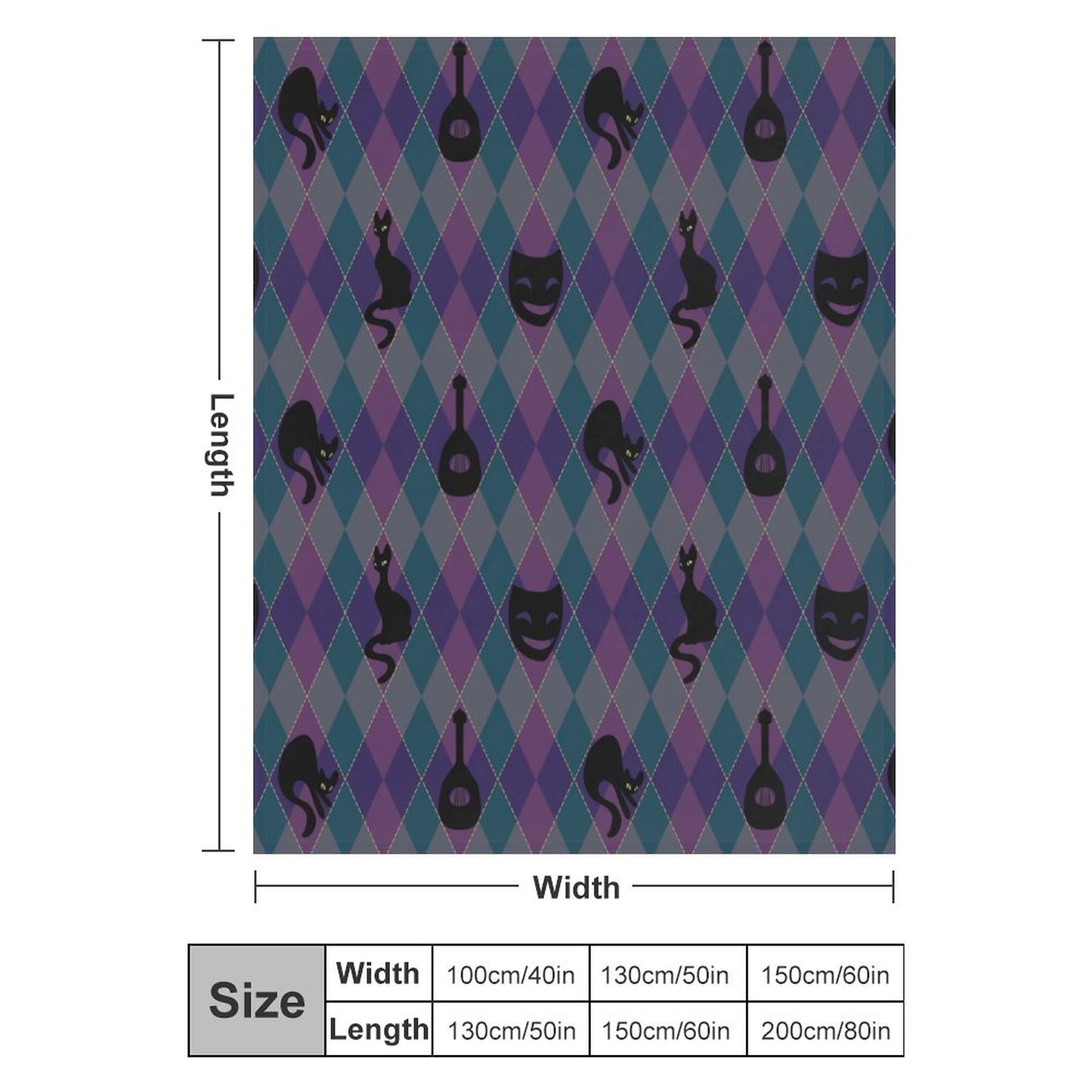 Catty Troubadour 250gsm Flannel Fleece Blanket-40"x50"