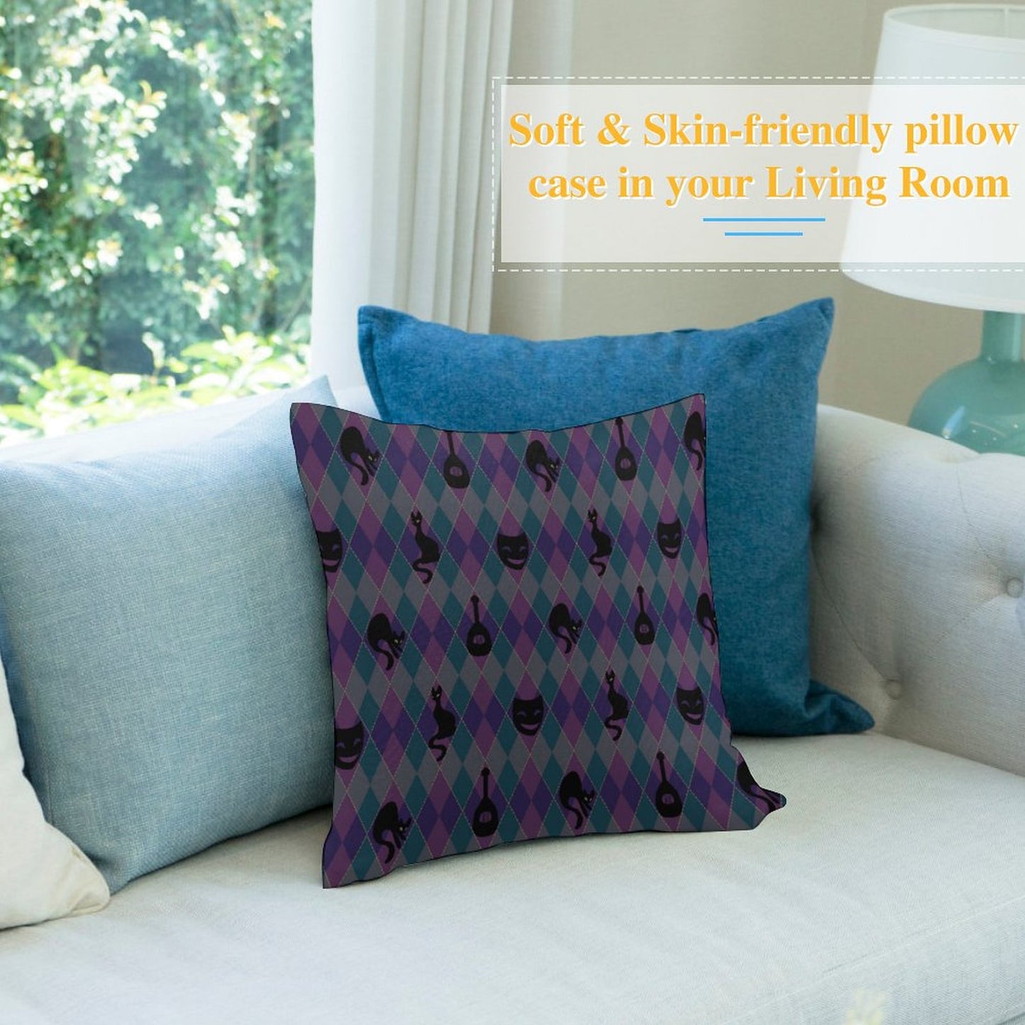 Catty Troubadour Square Plush Throw Pillow Cover (Pillow Excluded) (Dual-sided Printing)