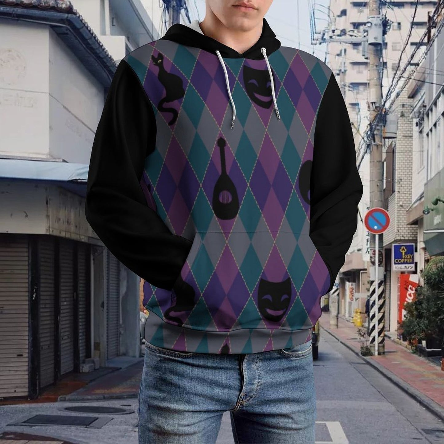 Catty Troubadour 230gsm Printed Hoodie for Men (All-Over Printing)