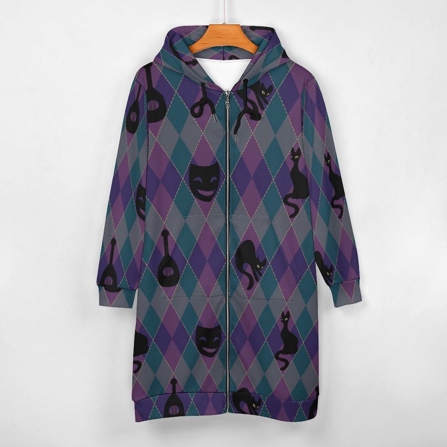 Catty Troubadour 230gsm Full Zipper Long Sleeve Hoodie DS002 (All-Over Printing)