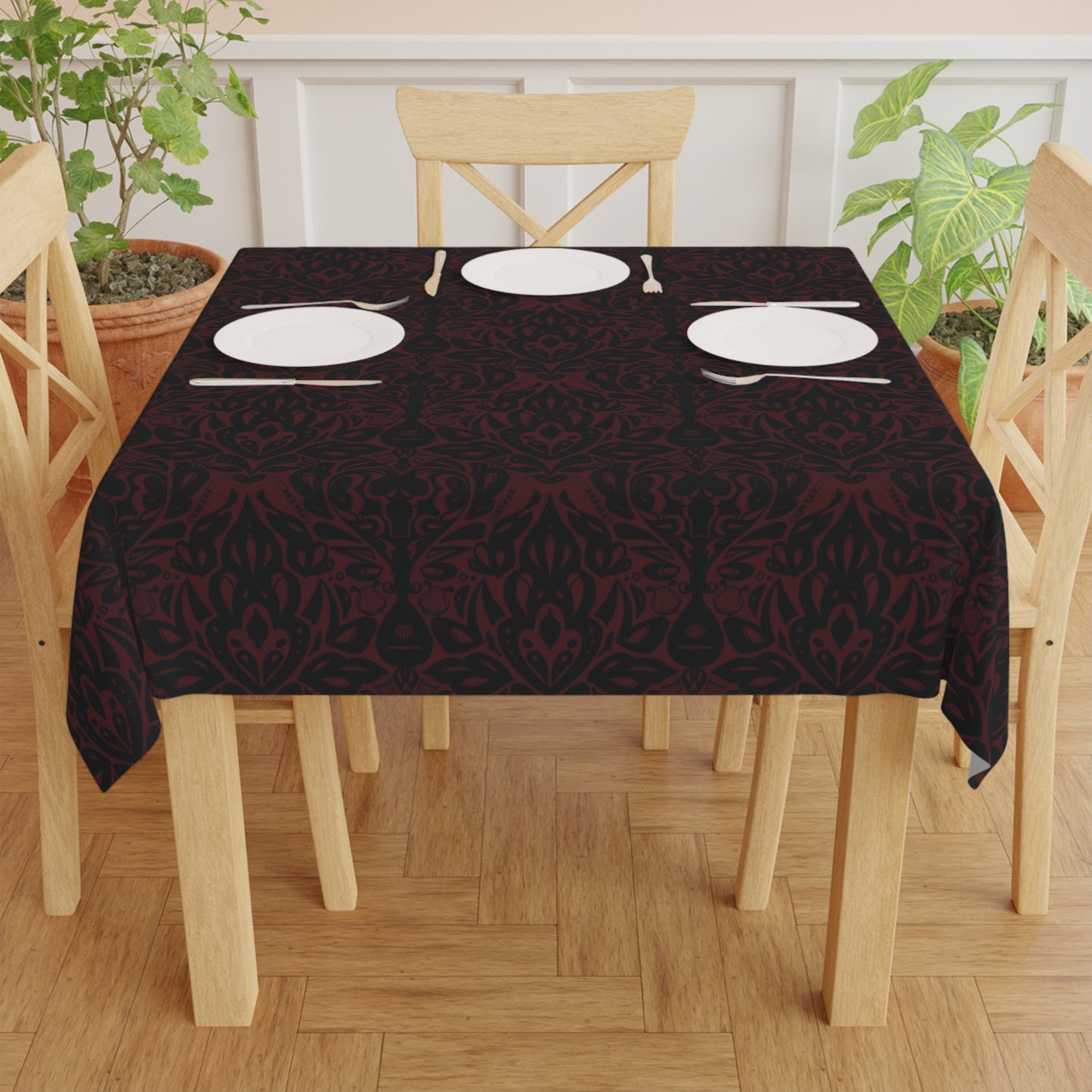 Dark Red Bard Tablecloth