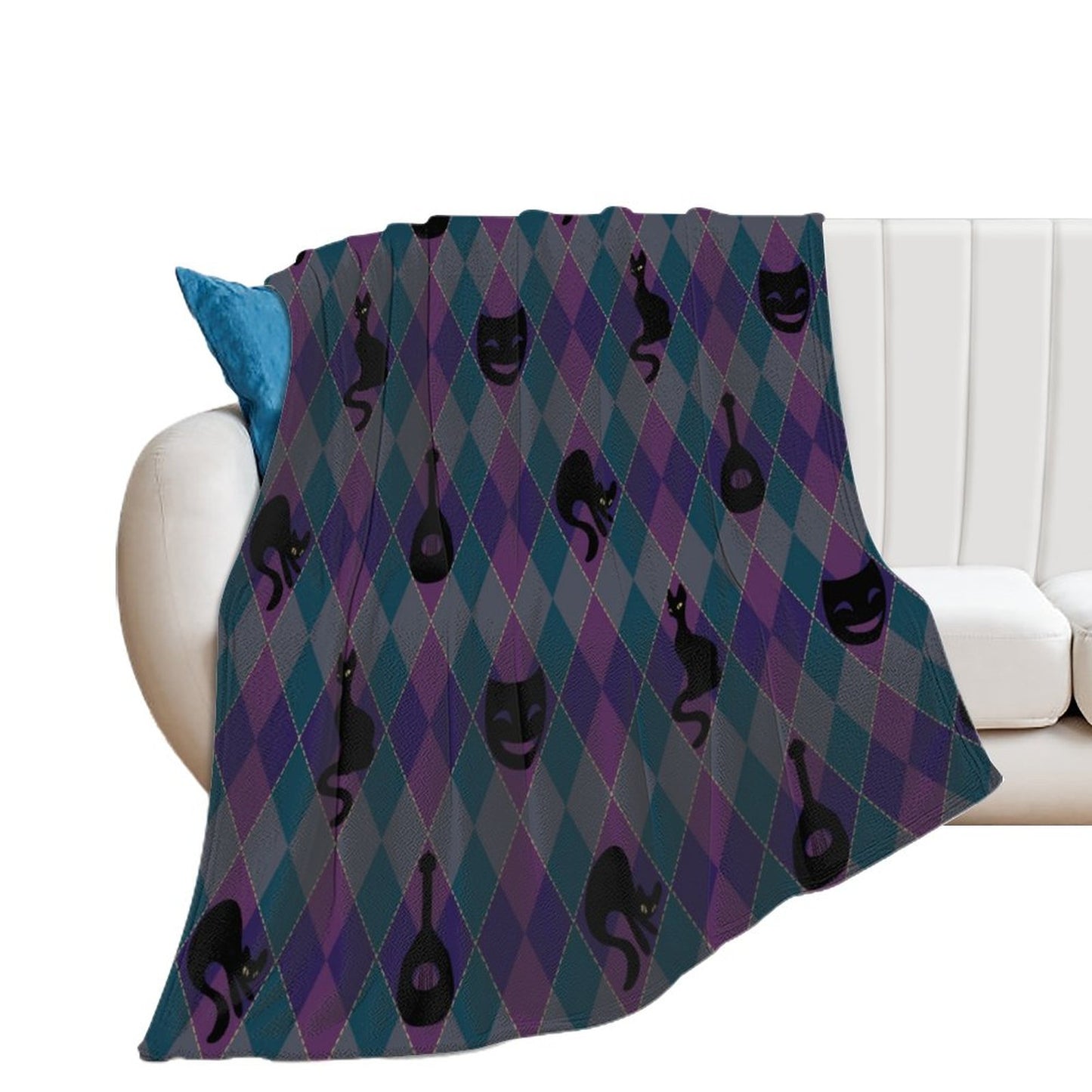 Catty Troubadour 250gsm Flannel Throw Blanket-60"x80"