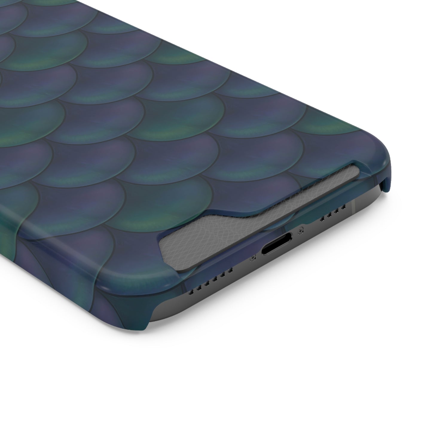 Blue Dragon Scale Phone Case With Card Holder