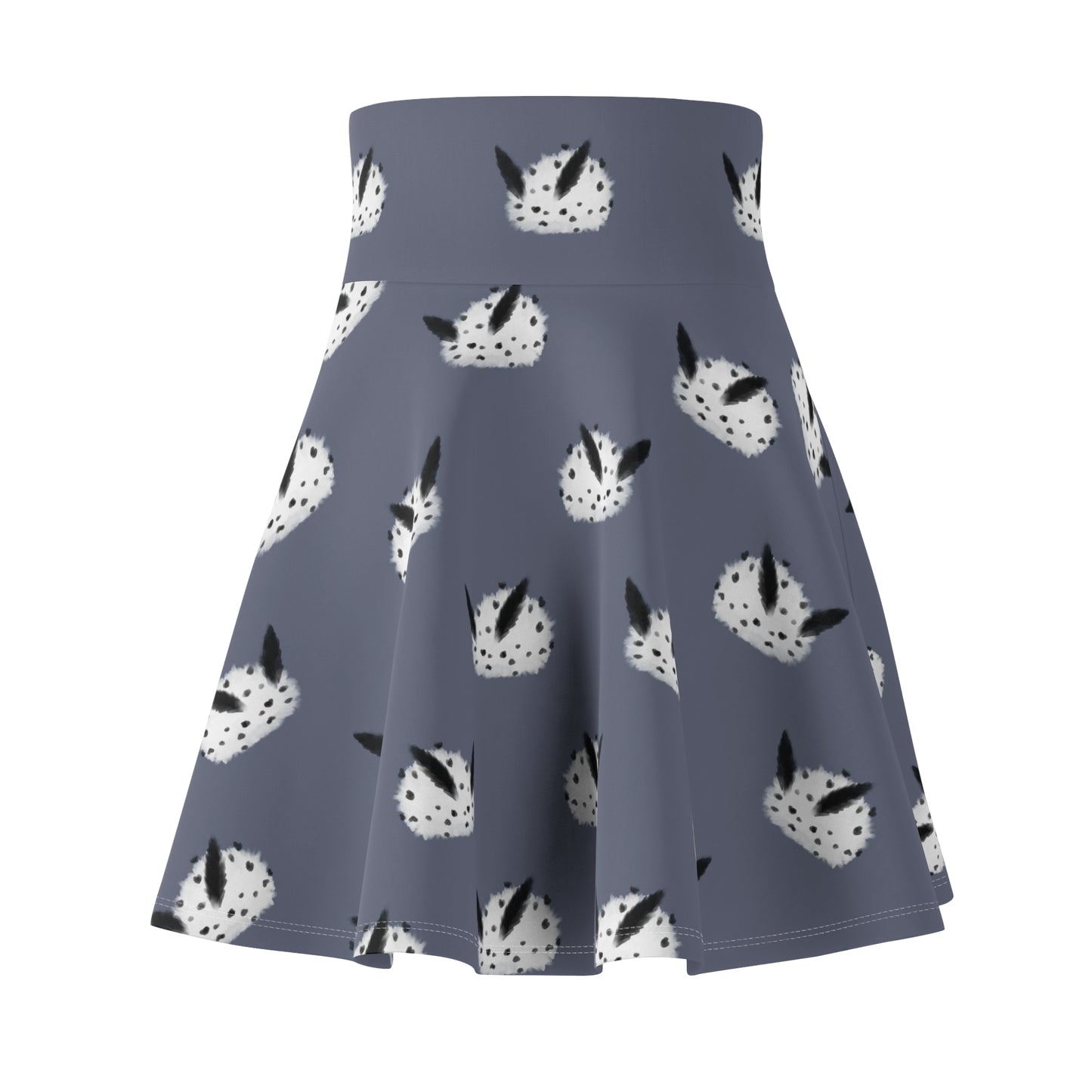 Sea Bunny Grey A-Line Stretchy Skater Skirt