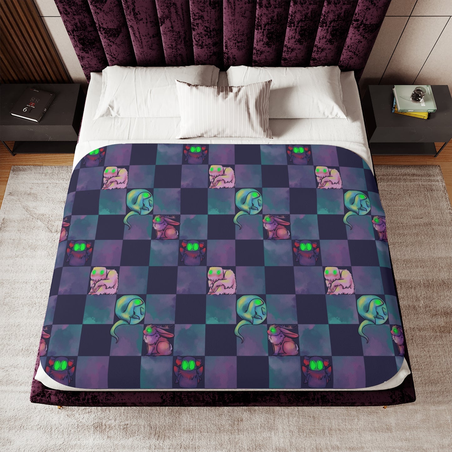 Cryptids Check Sherpa Blanket