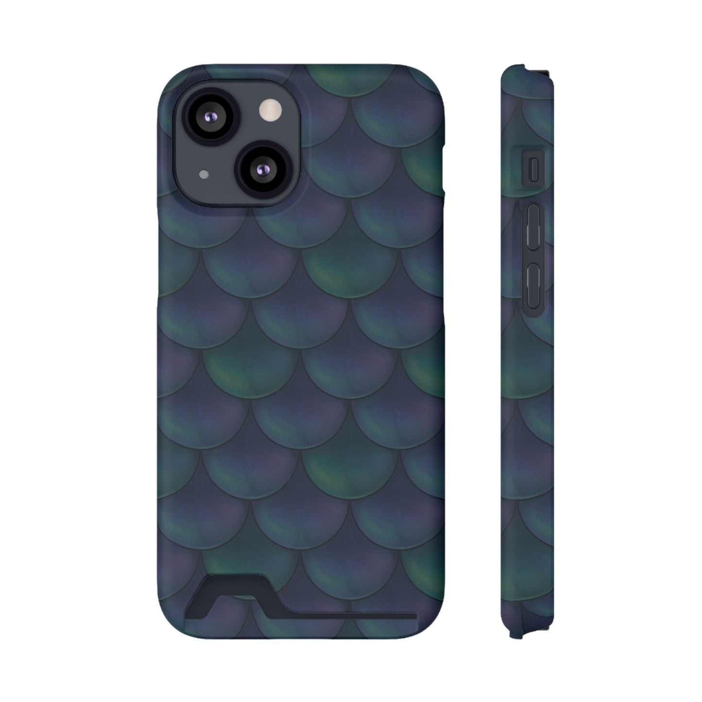 Blue Dragon Scale Phone Case With Card Holder