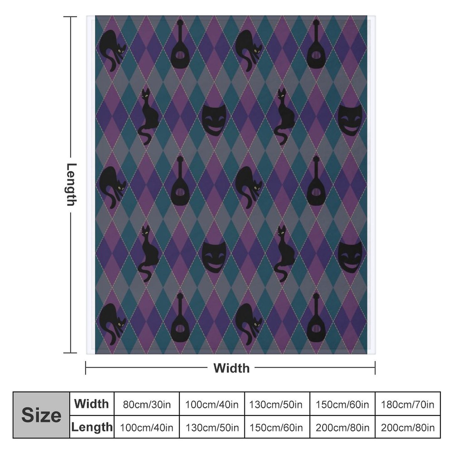 Catty Troubadour 280gsm Flannel Blanket-70"x80" (Dual-sided Printing)