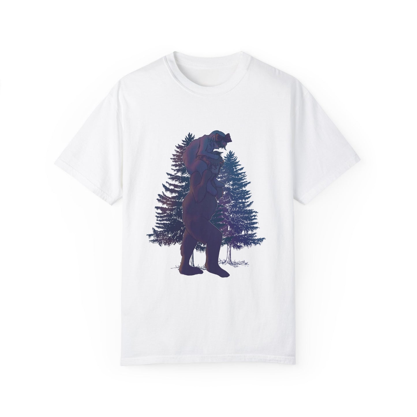 Colored Sasquatch Dad and Daughter Uni Garment-Dyed T-shirt Gift for Fathers