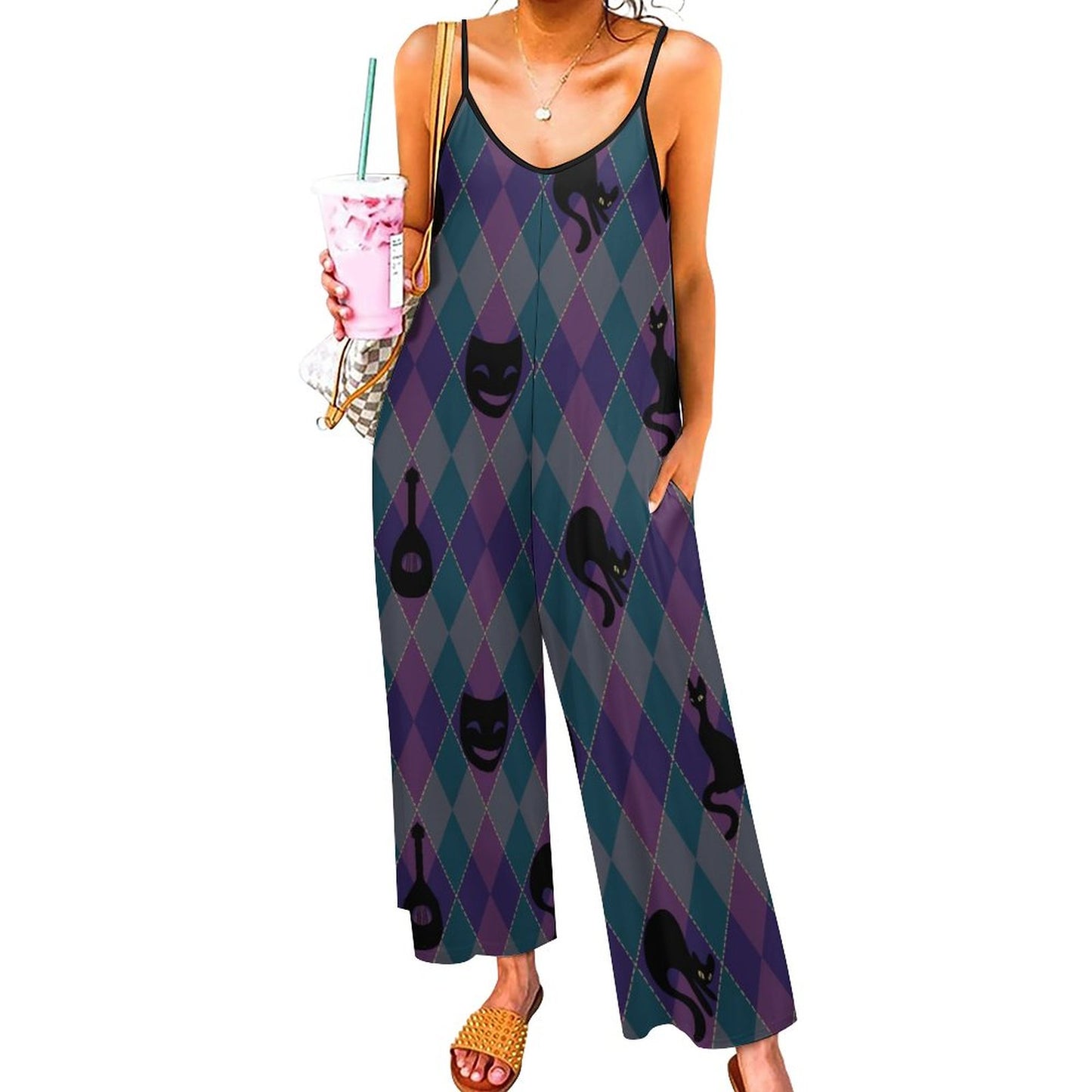 Catty Troubadour Suspender Jumpsuit LTY007 (All-Over Printing)