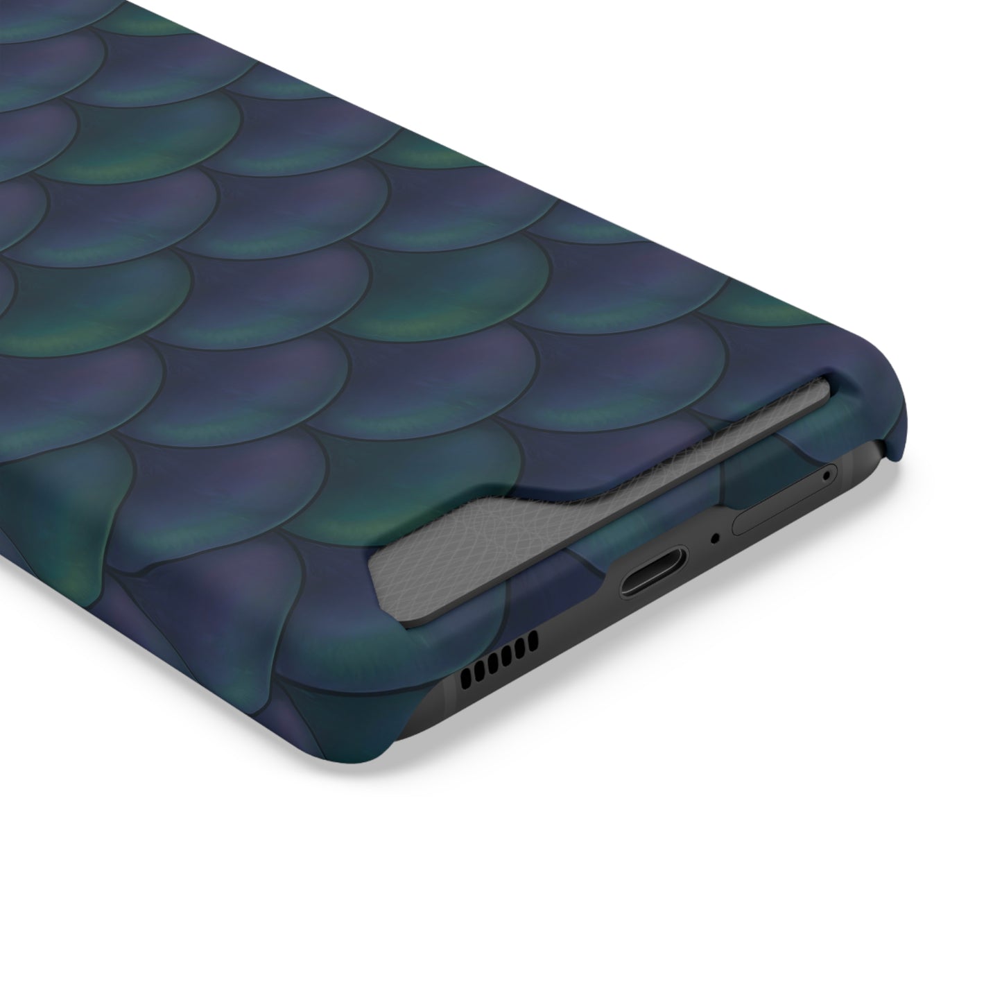 Blue Dragon Scale Phone Case With Card Holder