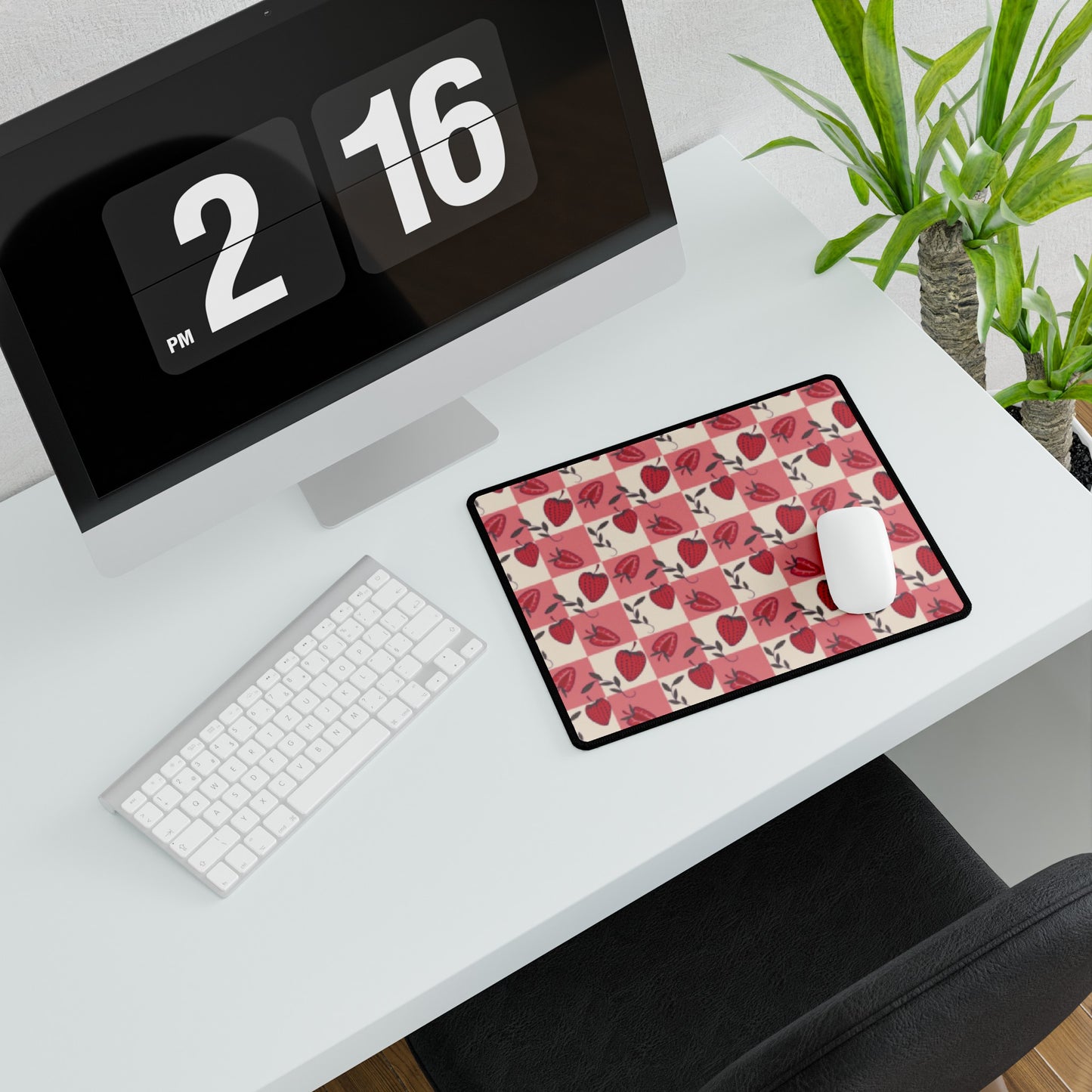 Strawberry Checkers Desk Mat