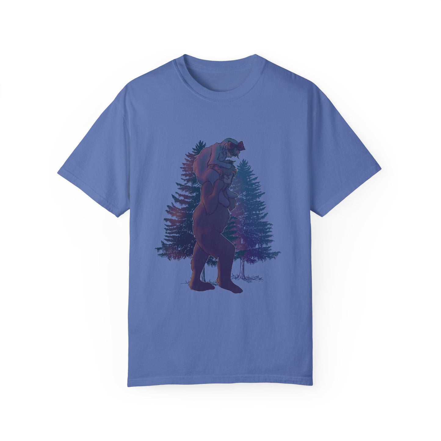 Colored Sasquatch Dad and Daughter Uni Garment-Dyed T-shirt Gift for Fathers