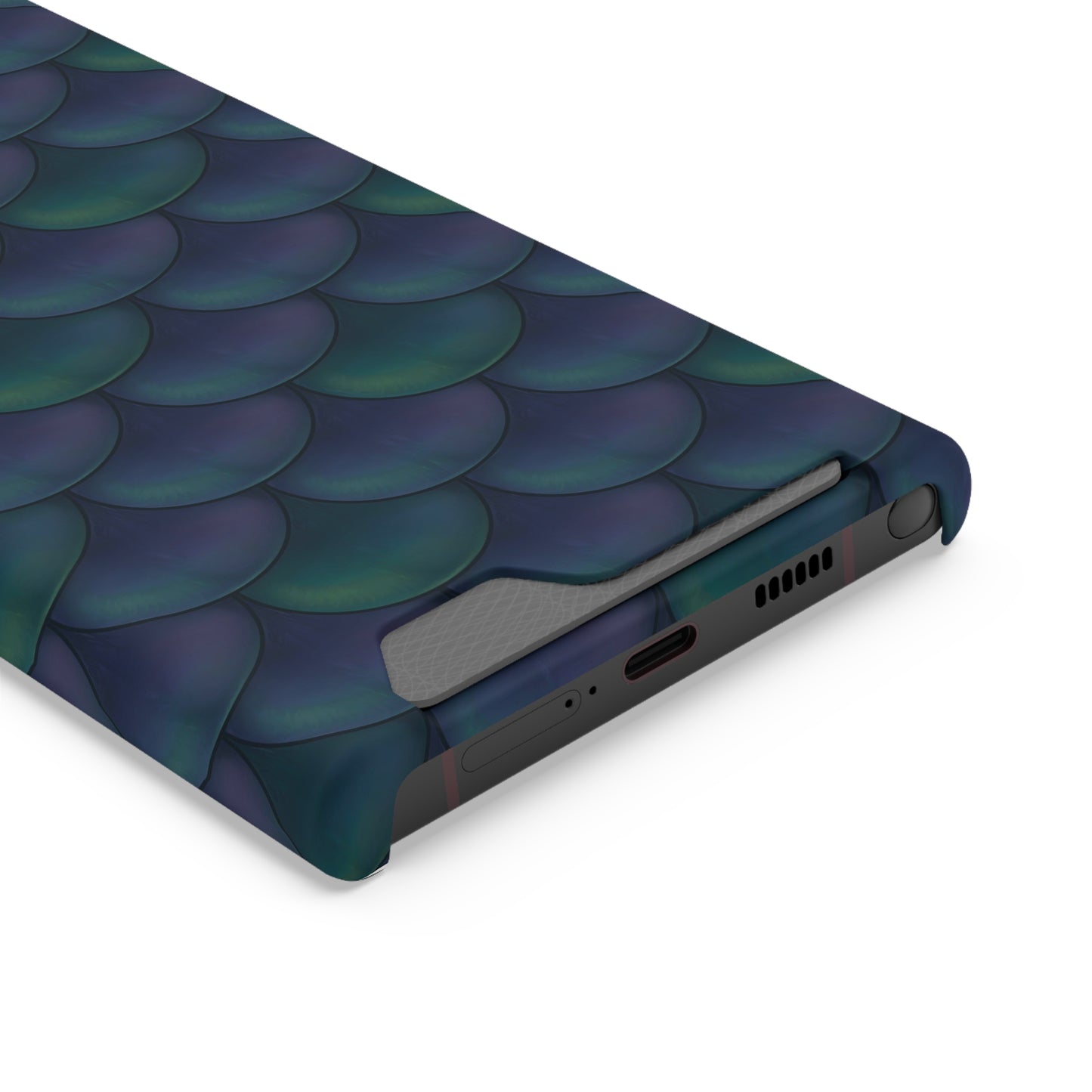 Blue Dragon Scale Phone Case With Card Holder