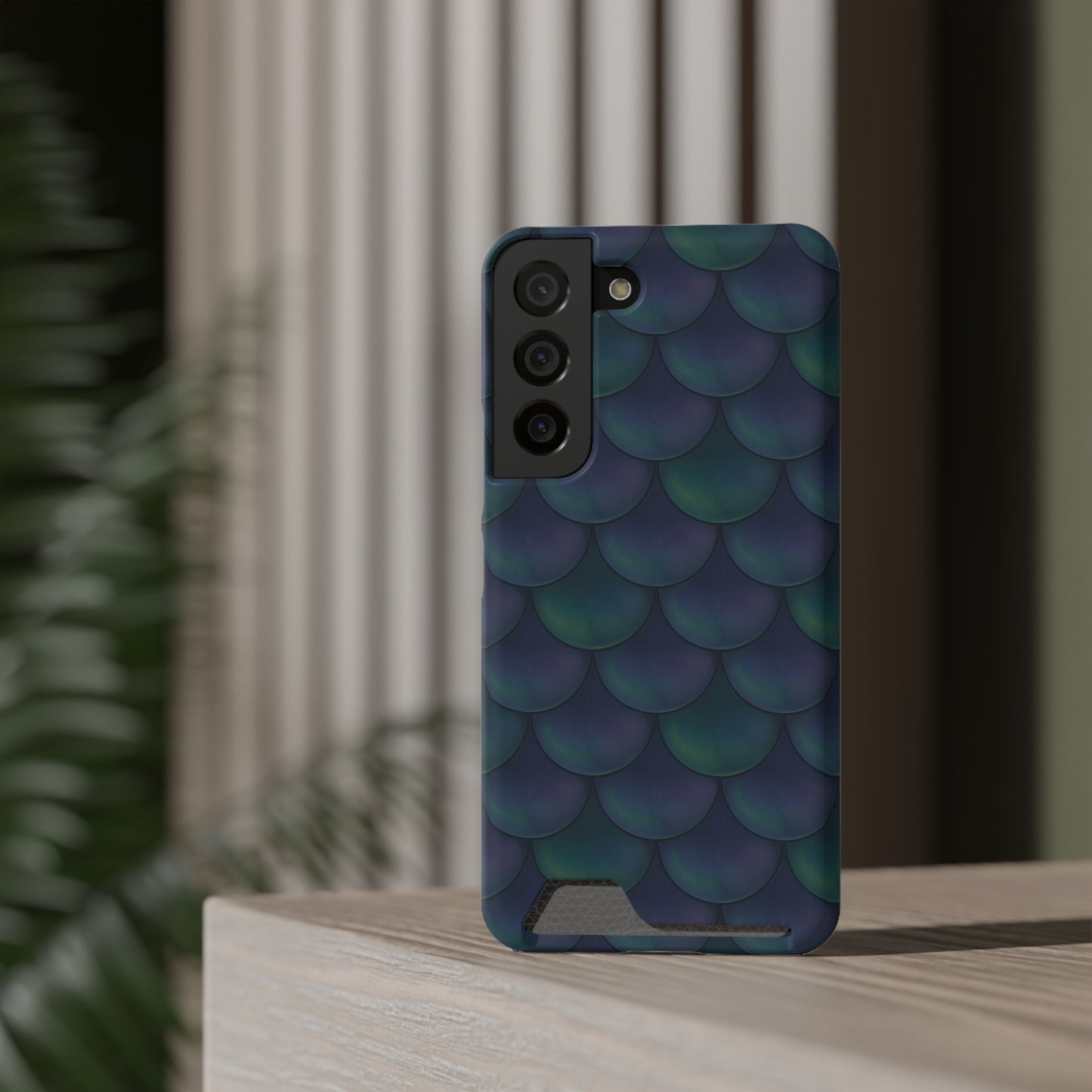 Blue Dragon Scale Phone Case With Card Holder