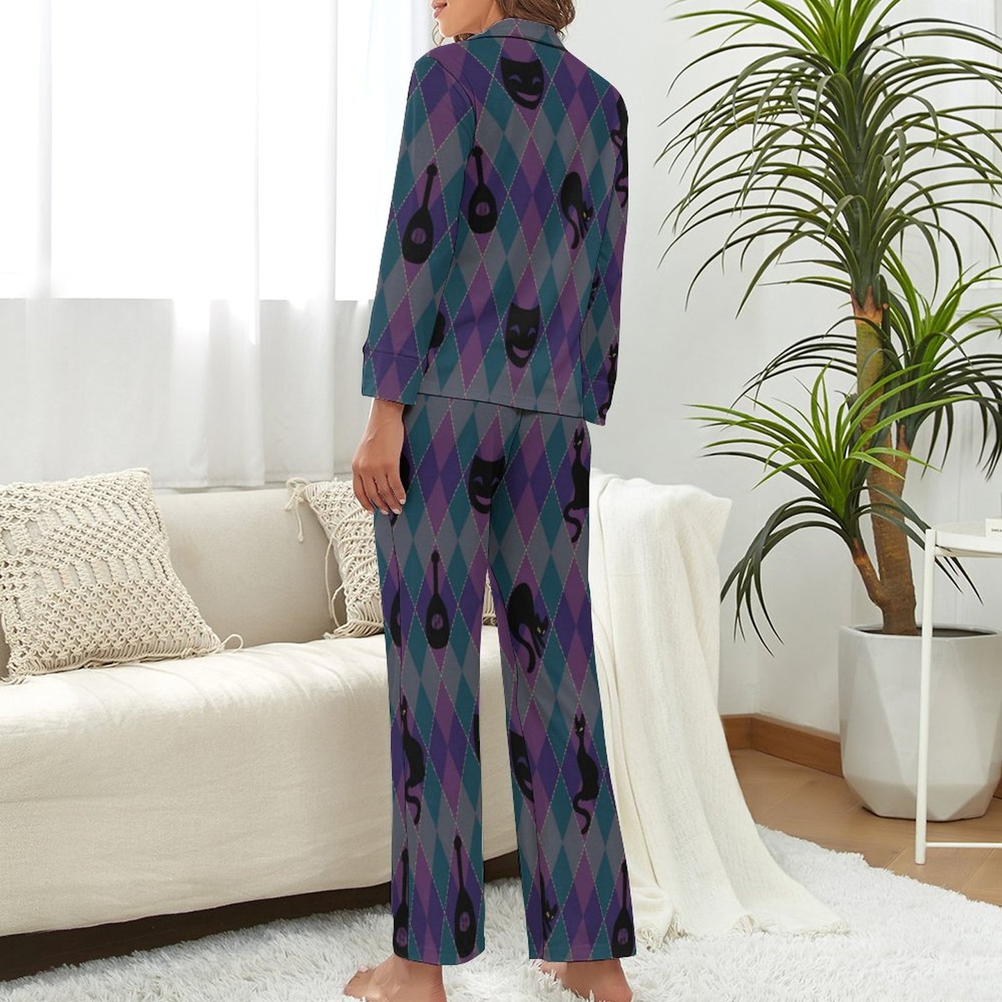 Catty Troubadour Satin Pajama Set