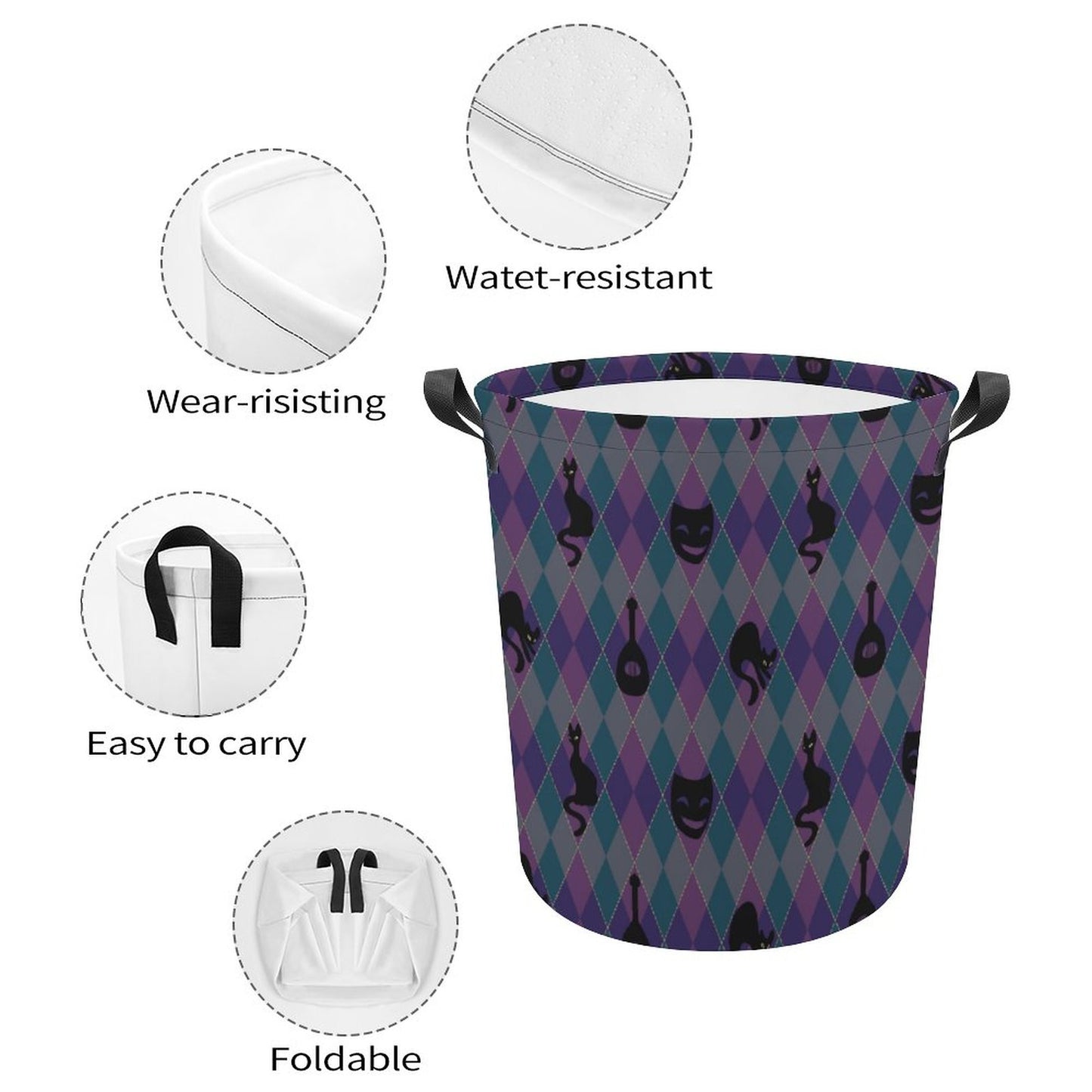 Catty Troubadour Collapsible Laundry Basket
