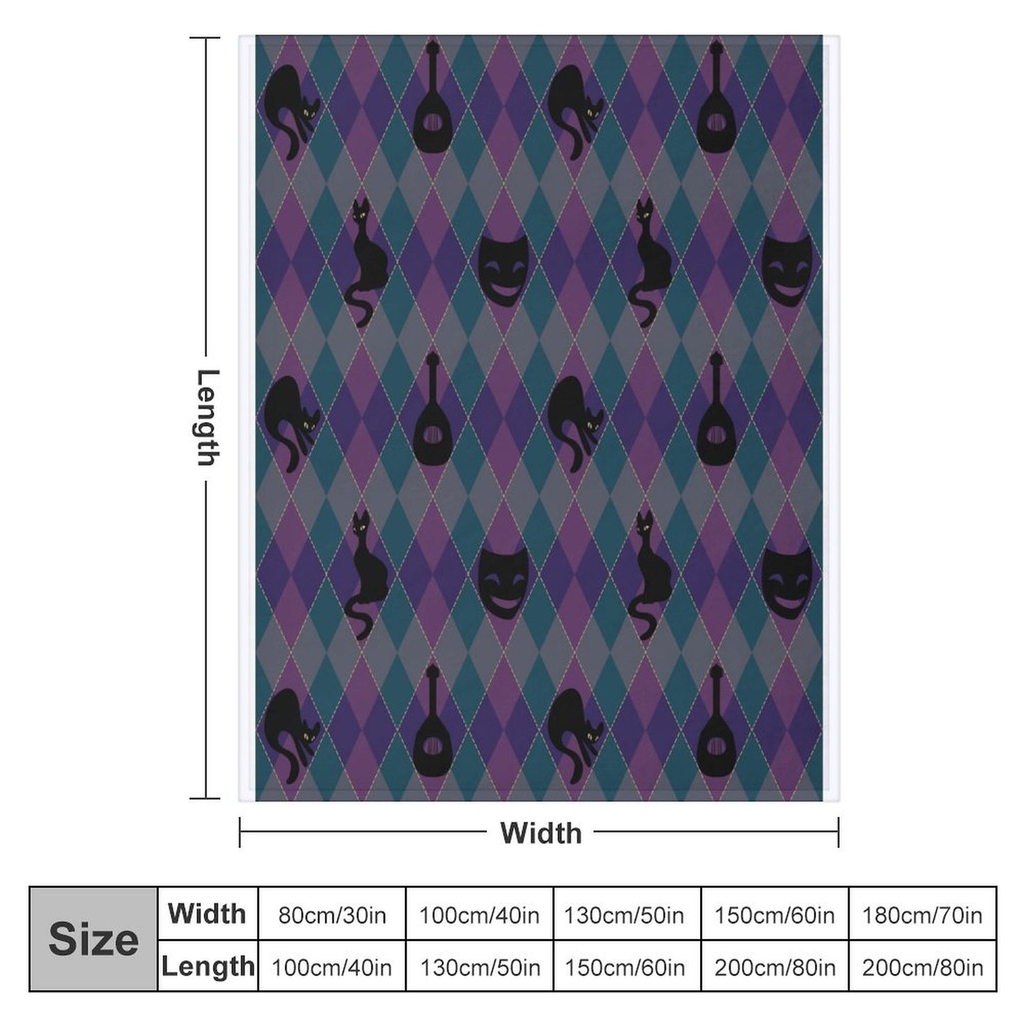 Catty Troubadour 280gsm Flannel Blanket-50"x60" (Dual-sided Printing)
