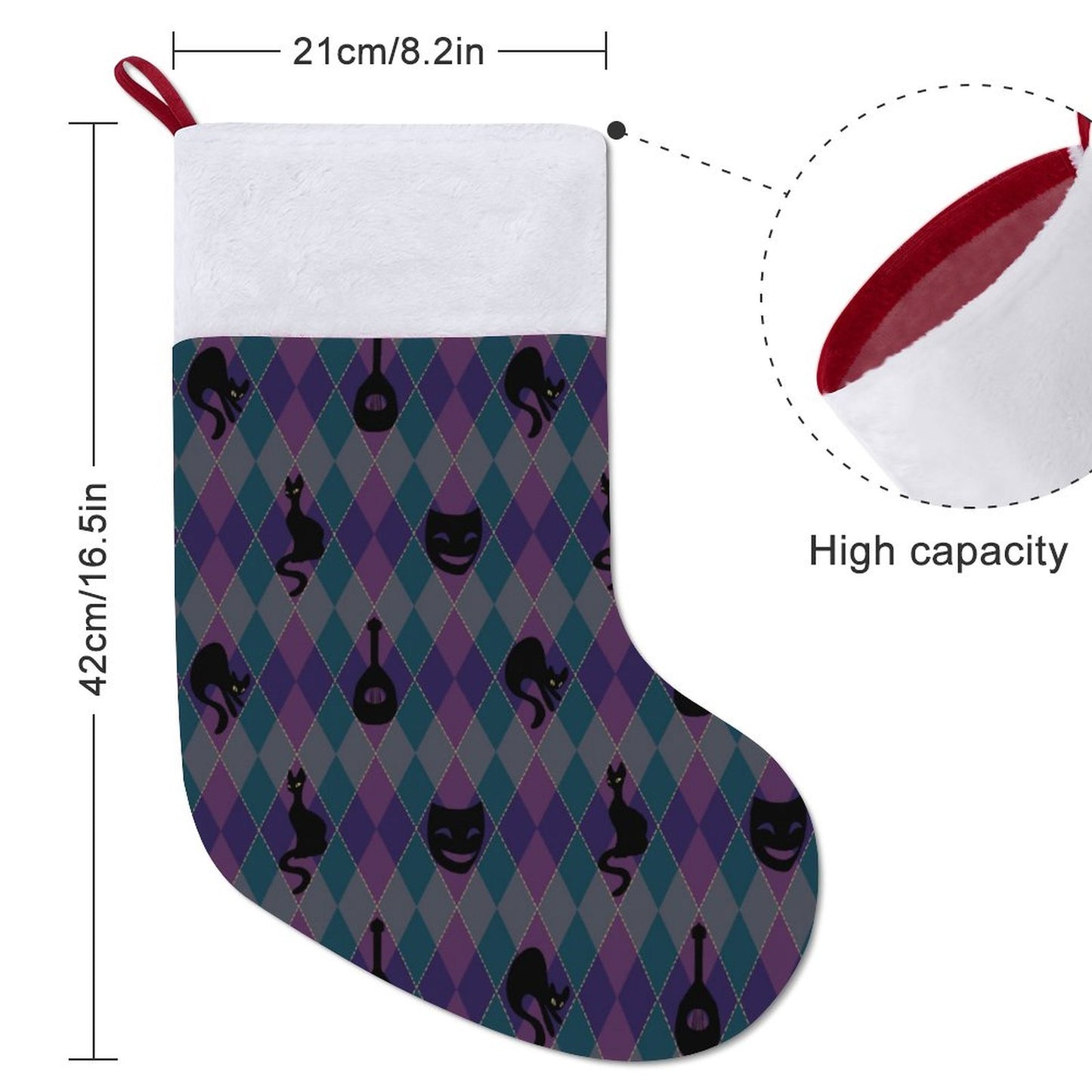 Catty Troubadour Personalized Santa Stocking