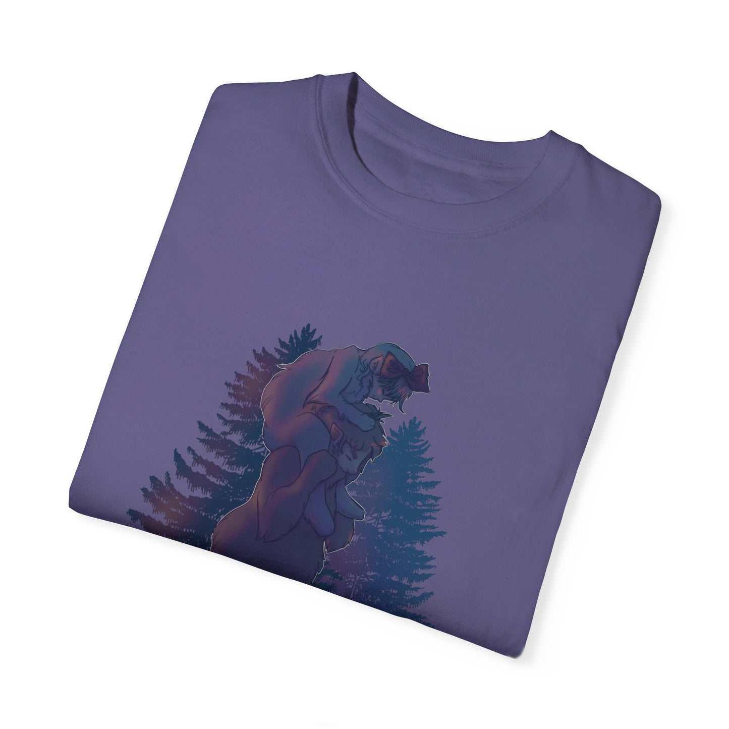Colored Sasquatch Dad and Daughter Uni Garment-Dyed T-shirt Gift for Fathers