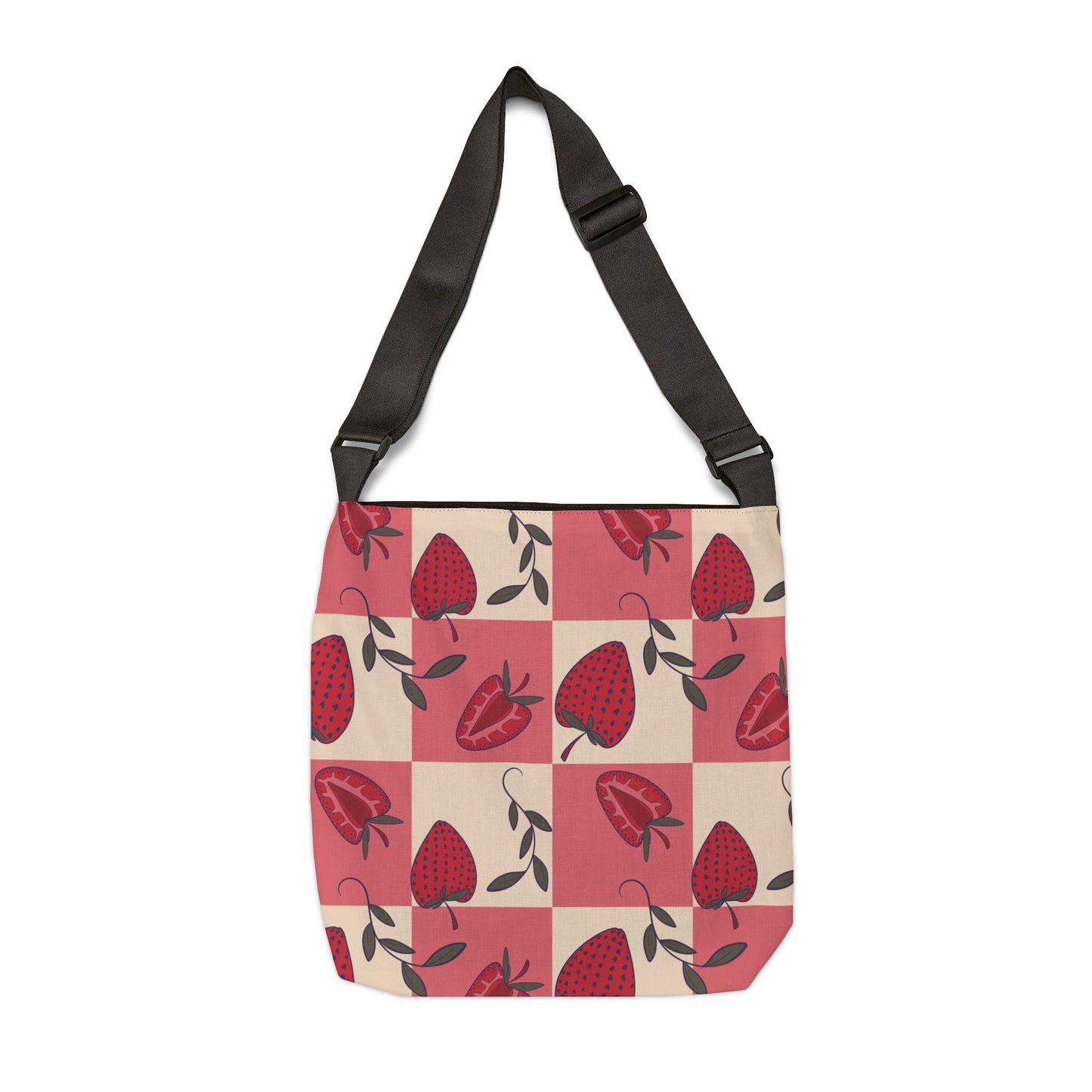 Strawberry Checkers Adjustable Tote Bag