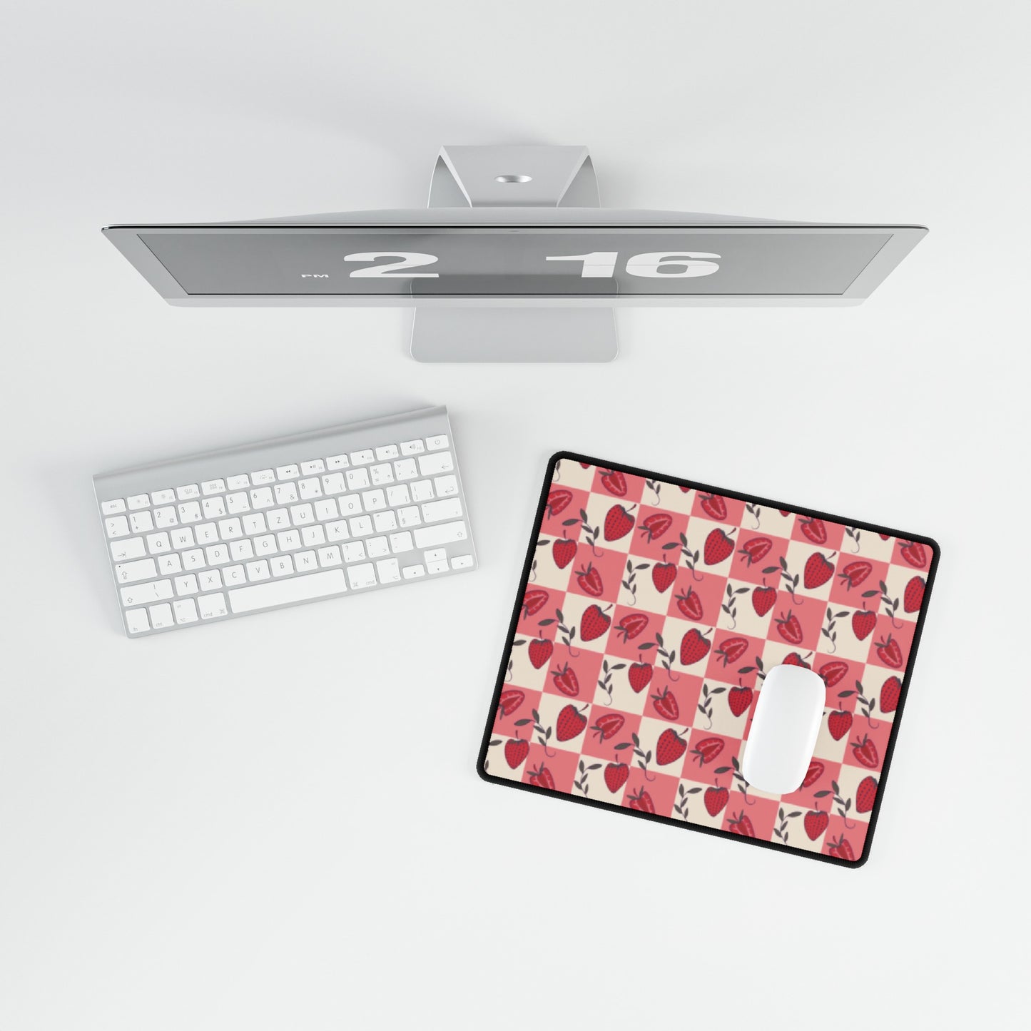 Strawberry Checkers Desk Mat