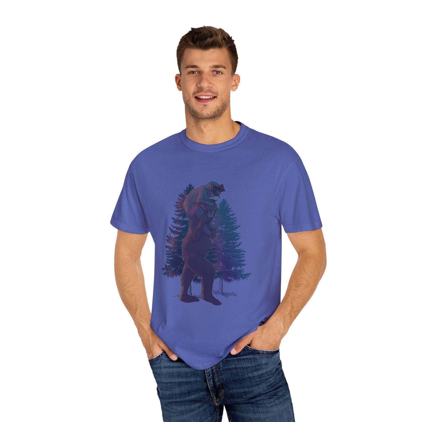 Colored Sasquatch Dad and Daughter Uni Garment-Dyed T-shirt Gift for Fathers