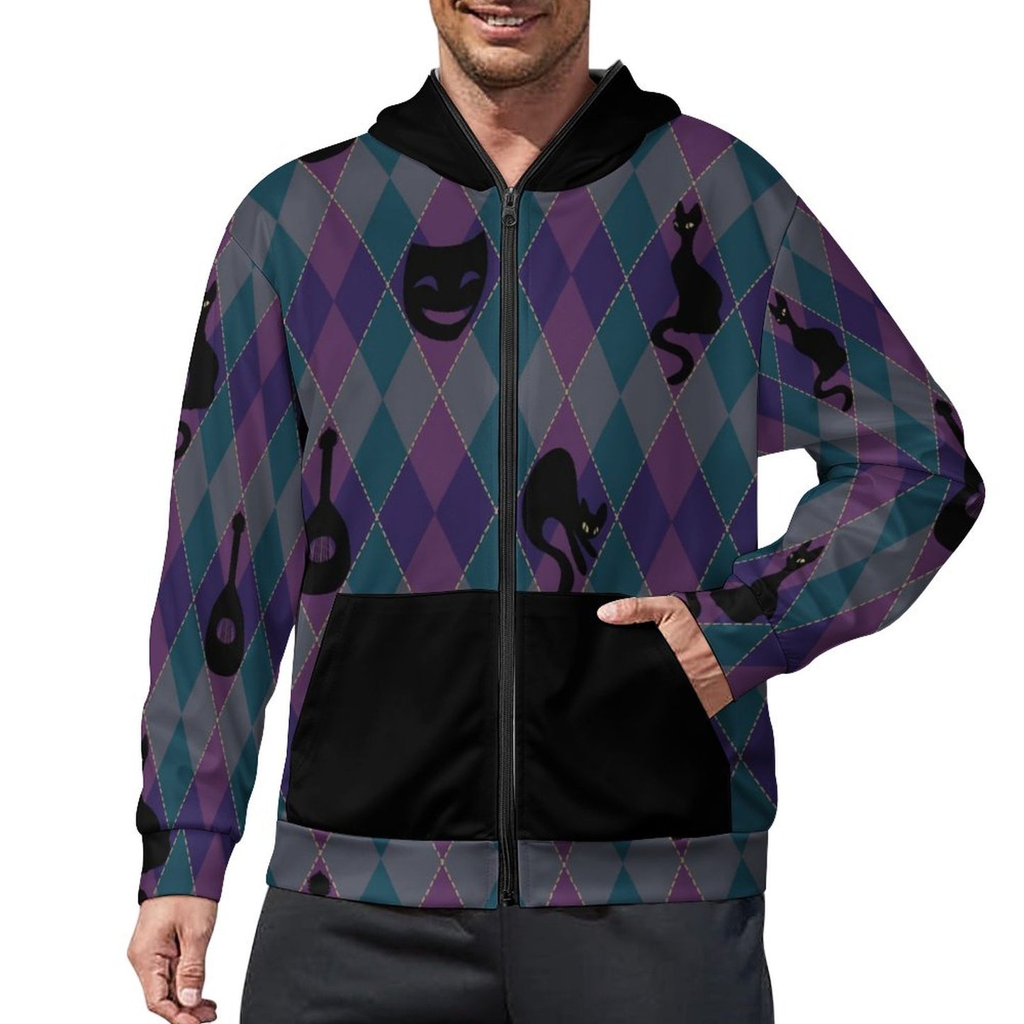 Catty Troubadour 230gsm Custom Zip up Hoodie WY14 (All-Over Printing)