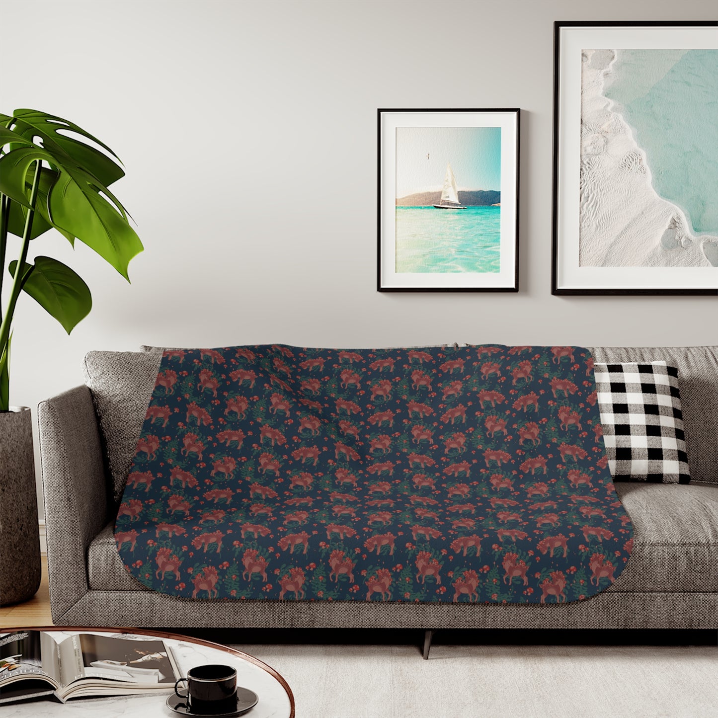 Mushy Deer Sherpa Blanket